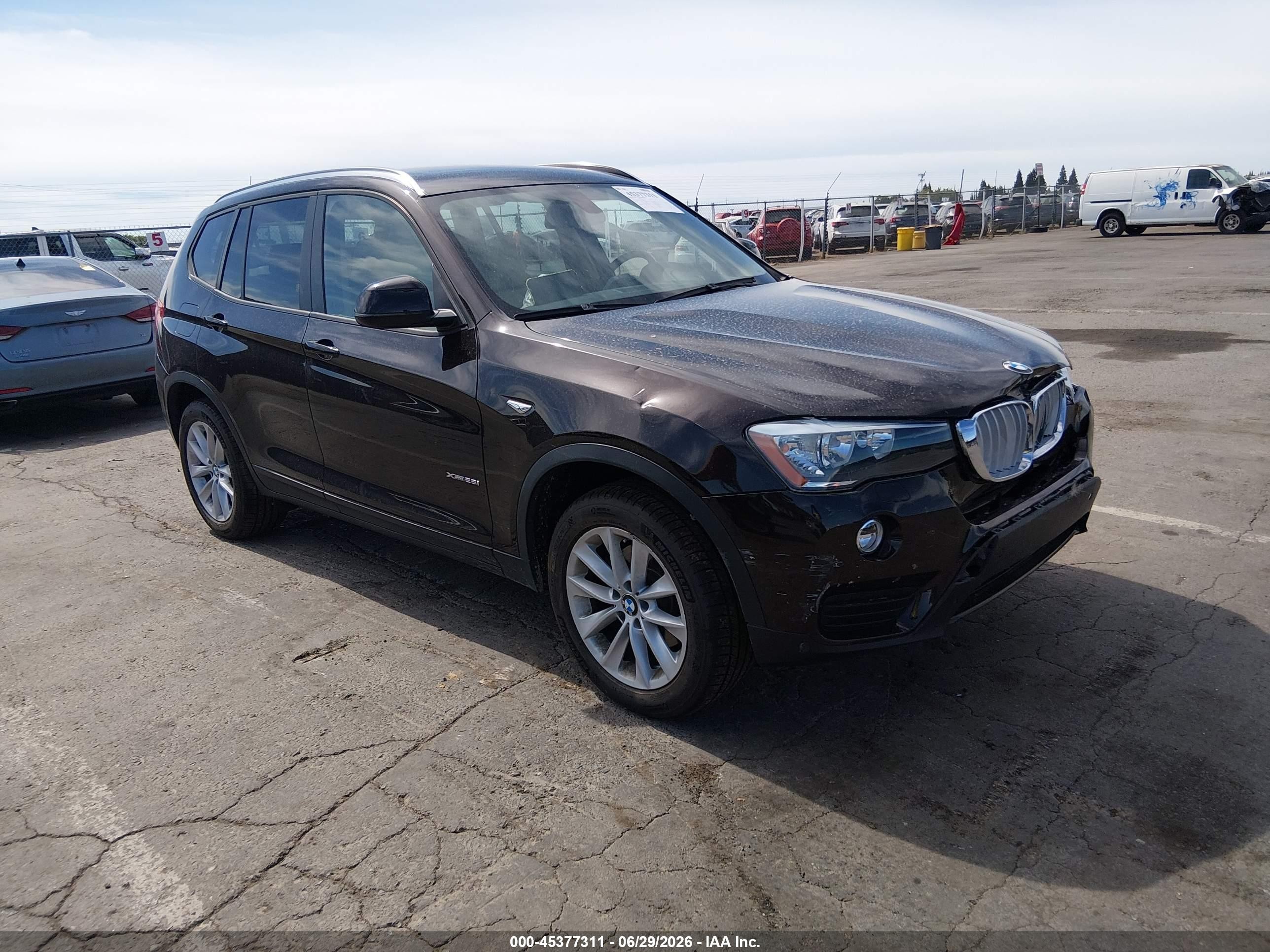 2015 Bmw X3 Xdrive28i Brown vin: 5UXWX9C54F0D59069