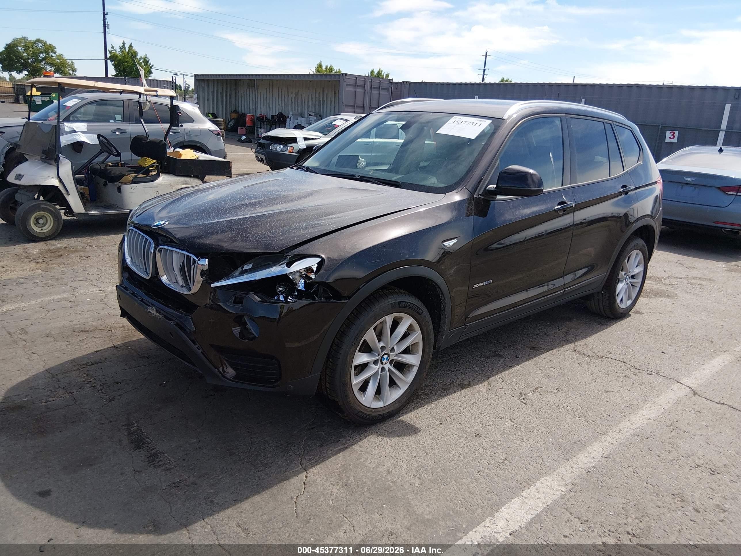 2015 Bmw X3 Xdrive28i Brown vin: 5UXWX9C54F0D59069