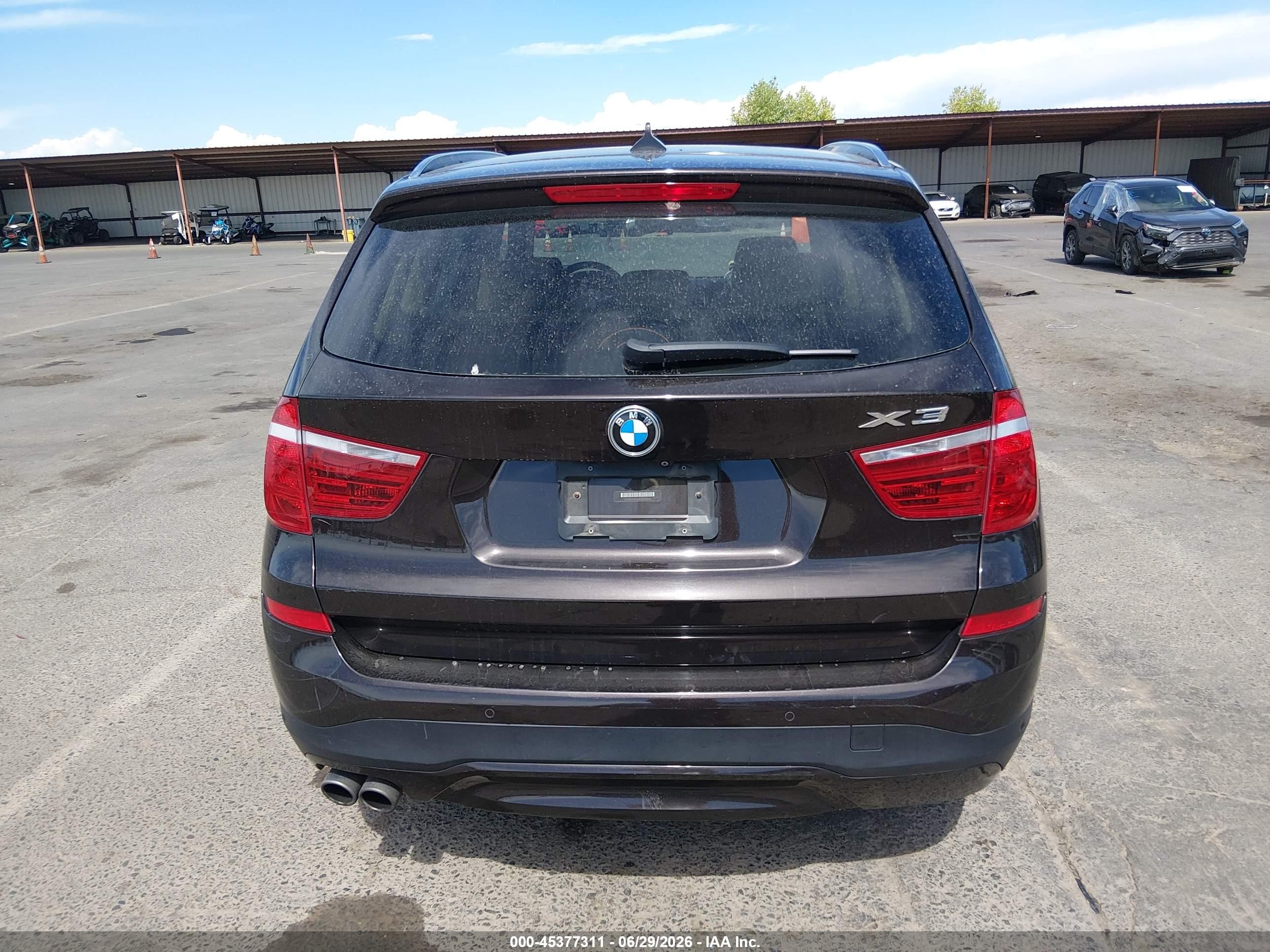2015 Bmw X3 Xdrive28i Brown vin: 5UXWX9C54F0D59069