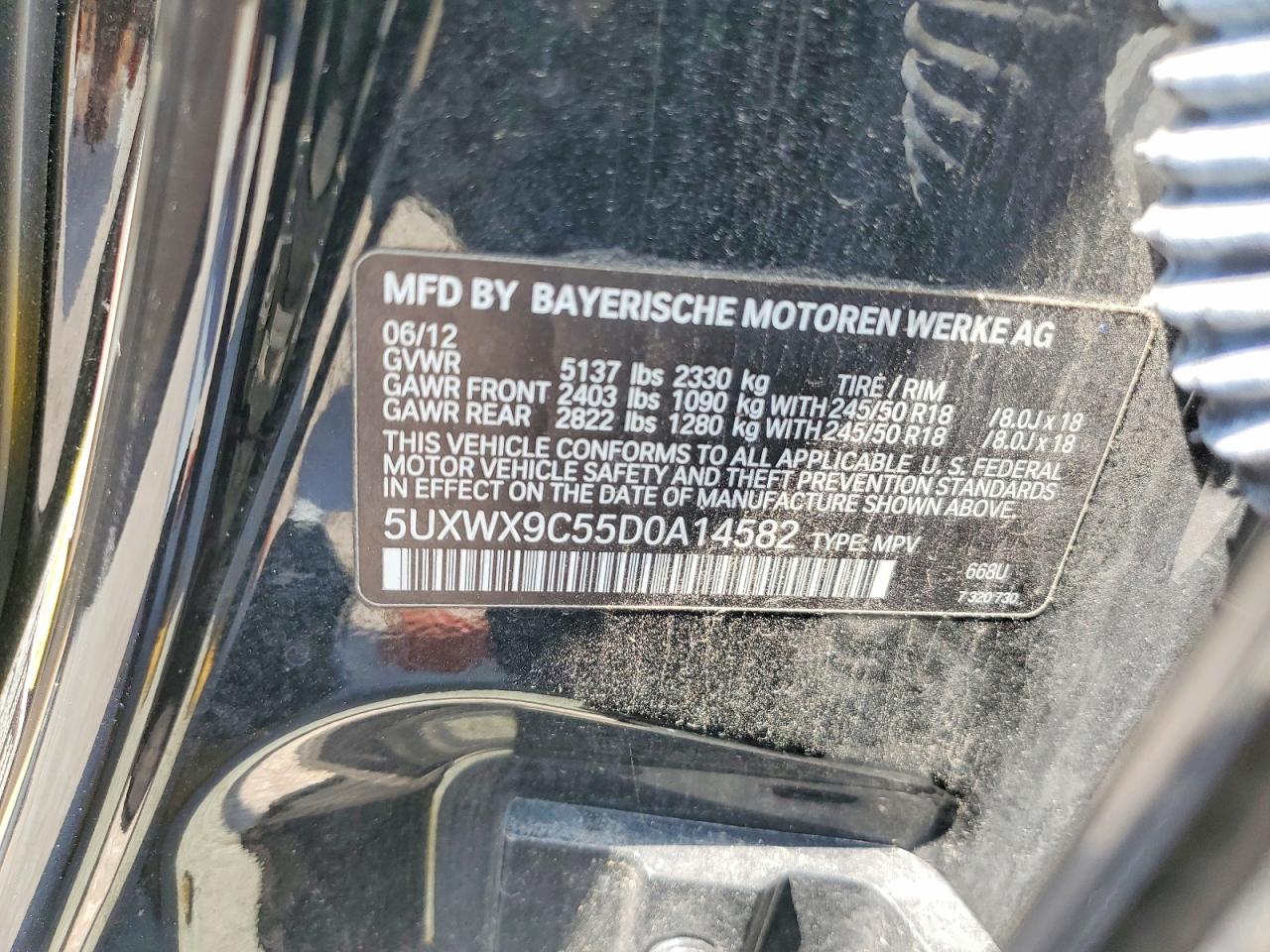 2013 Bmw X3 Xdrive28i Черный vin: 5UXWX9C55D0A14582