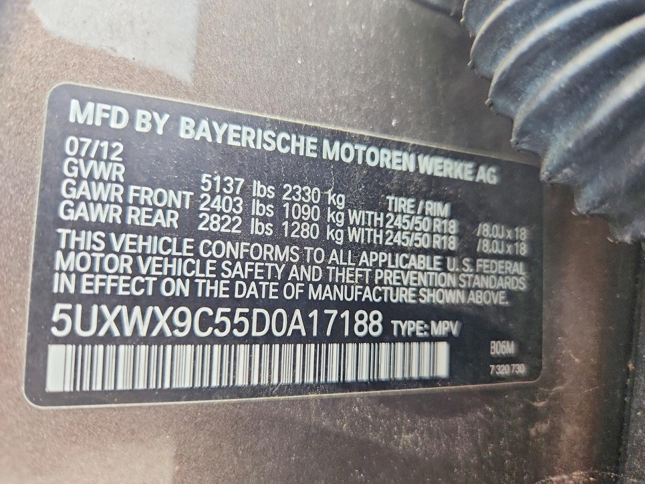 2013 Bmw X3 Xdrive28i Brown vin: 5UXWX9C55D0A17188