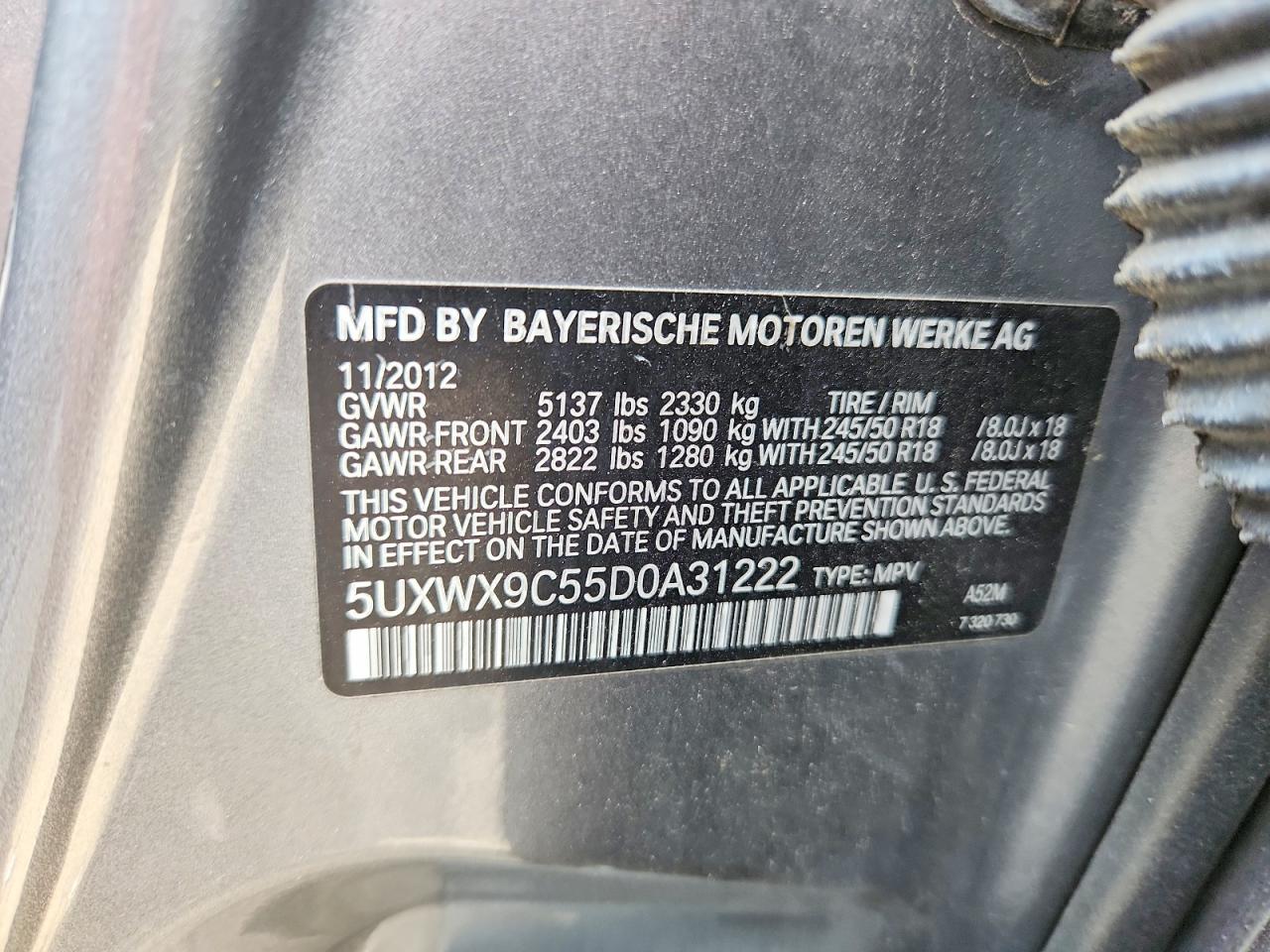 2013 Bmw X3 Xdrive28i Gray vin: 5UXWX9C55D0A31222