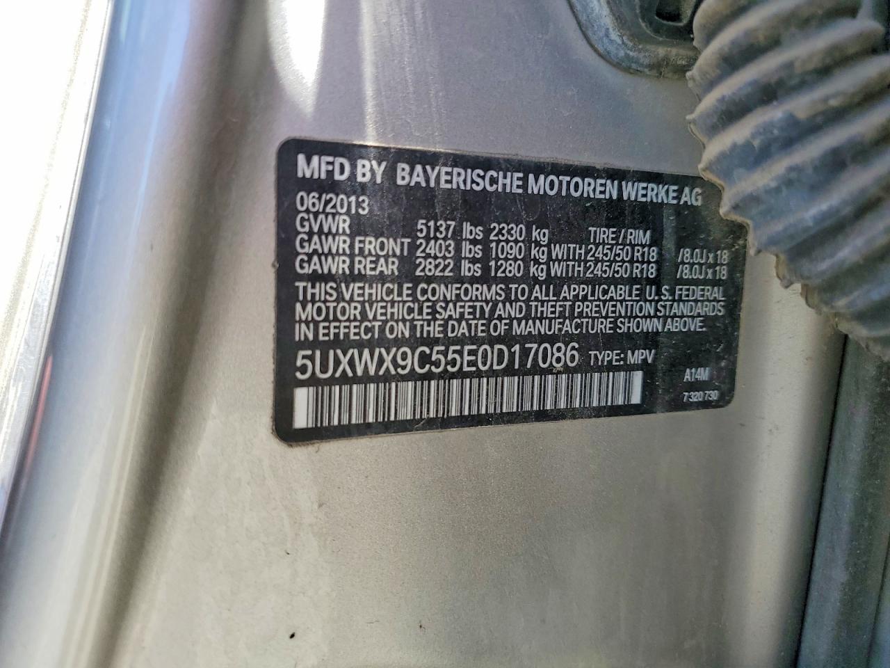 2014 Bmw X3 Xdrive28i Silver vin: 5UXWX9C55E0D17086