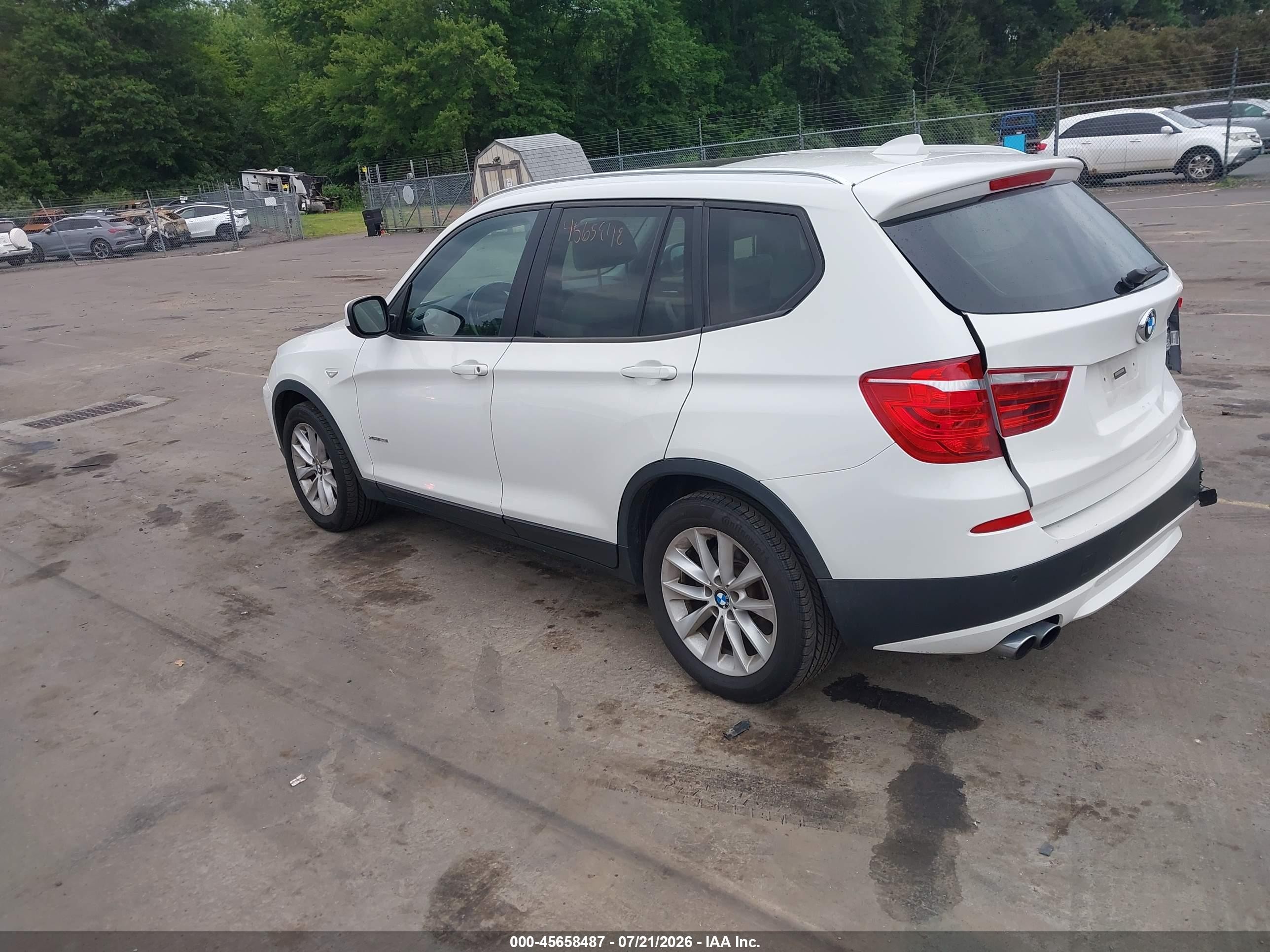 2014 Bmw X3 Xdrive28i White vin: 5UXWX9C55E0D19646