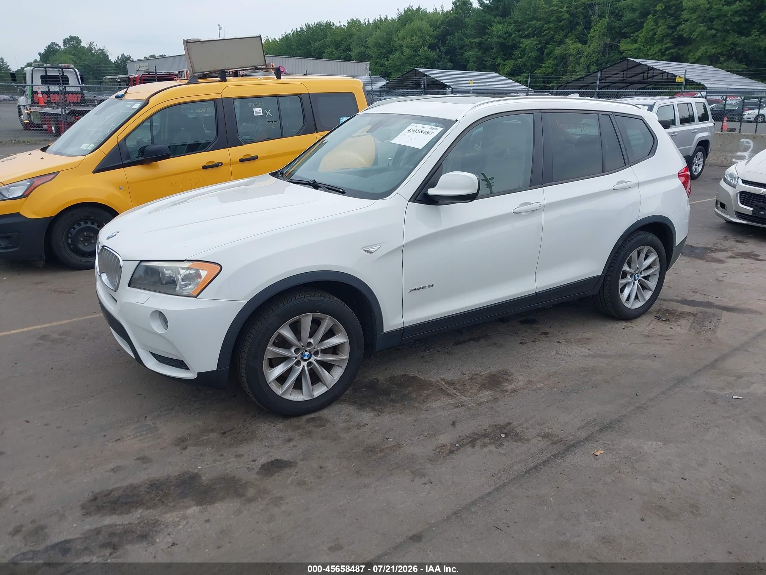 2014 Bmw X3 Xdrive28i White vin: 5UXWX9C55E0D19646