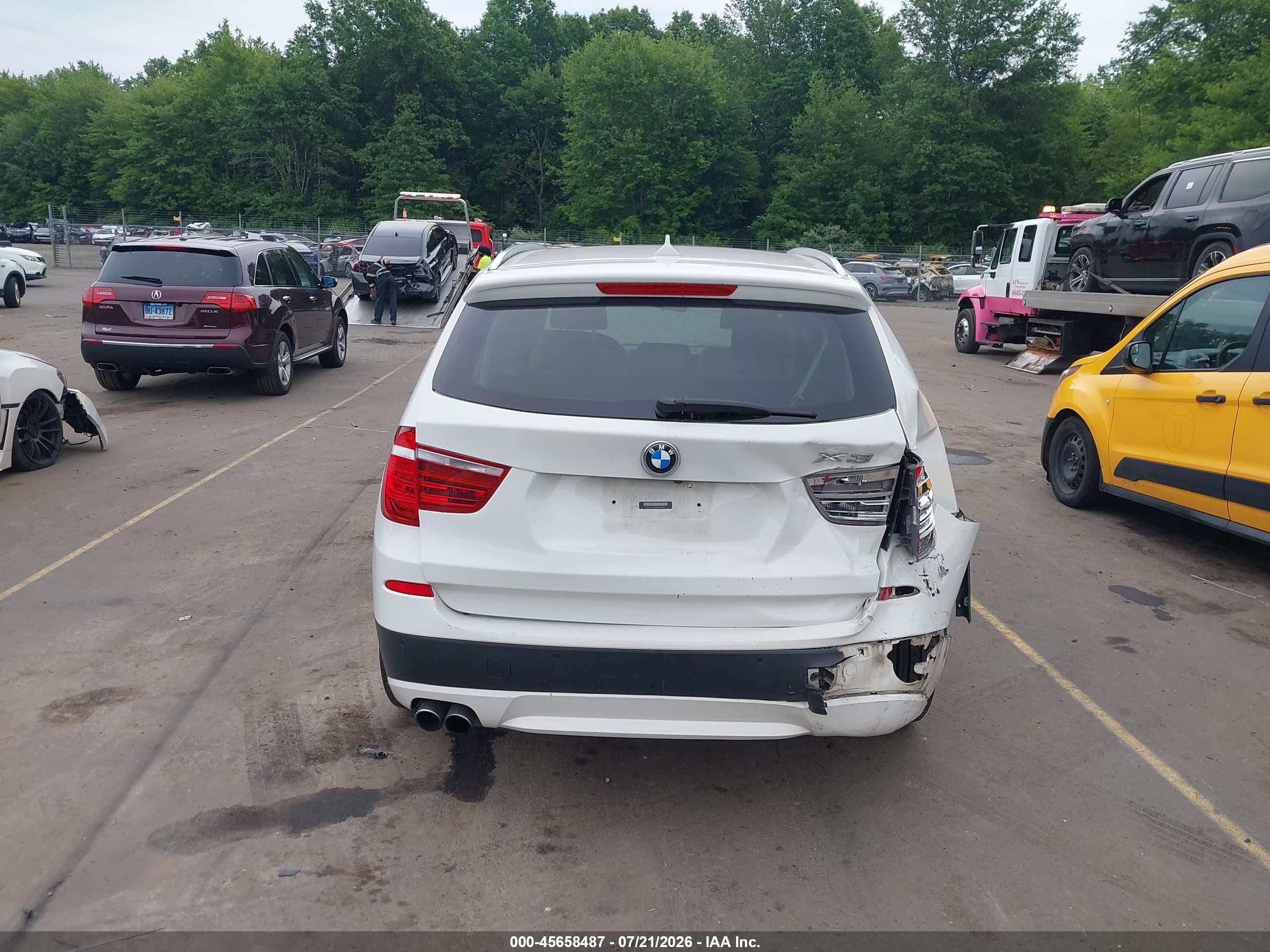 2014 Bmw X3 Xdrive28i White vin: 5UXWX9C55E0D19646