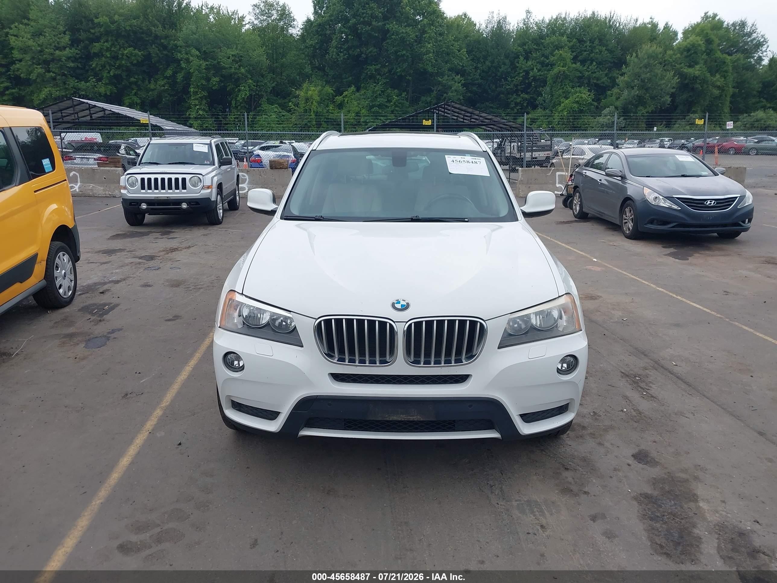 2014 Bmw X3 Xdrive28i White vin: 5UXWX9C55E0D19646