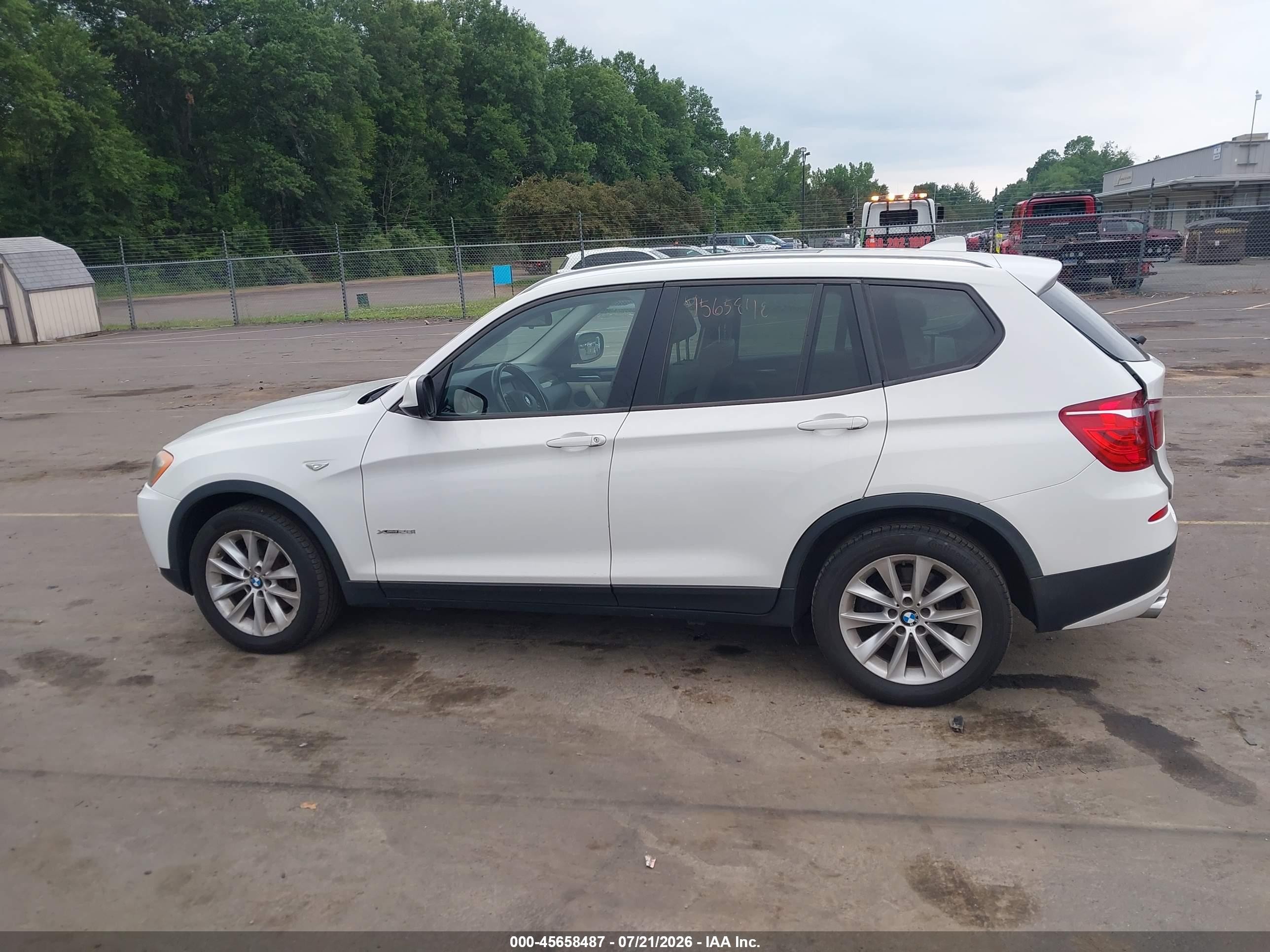 2014 Bmw X3 Xdrive28i White vin: 5UXWX9C55E0D19646