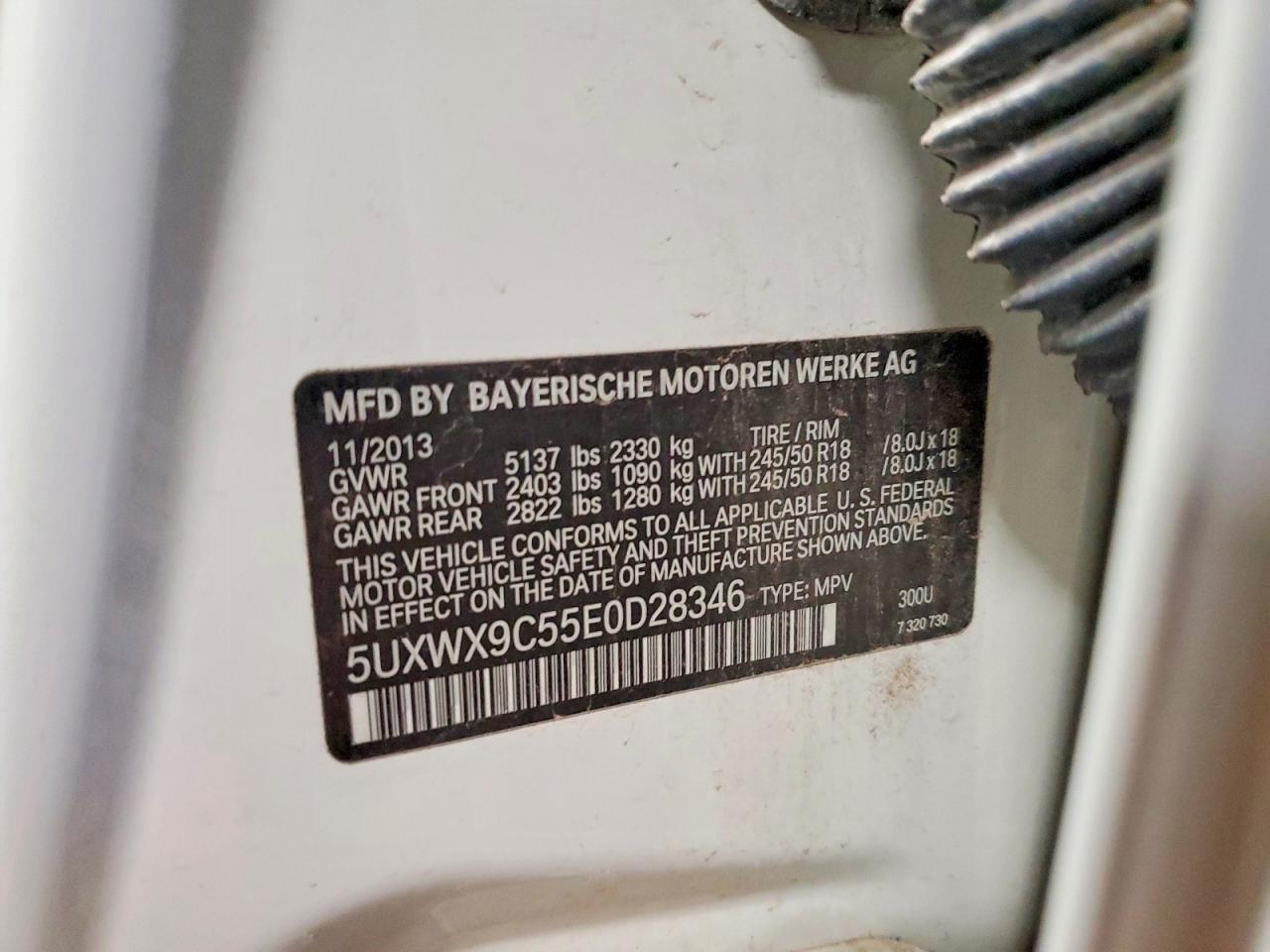 2014 Bmw X3 Xdrive28i Белый vin: 5UXWX9C55E0D28346