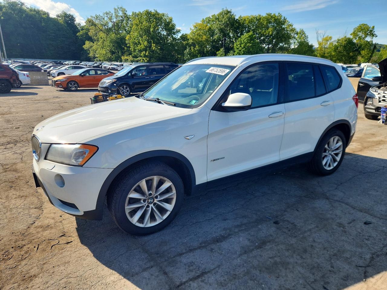 2014 Bmw X3 Xdrive28i White vin: 5UXWX9C55E0D29285