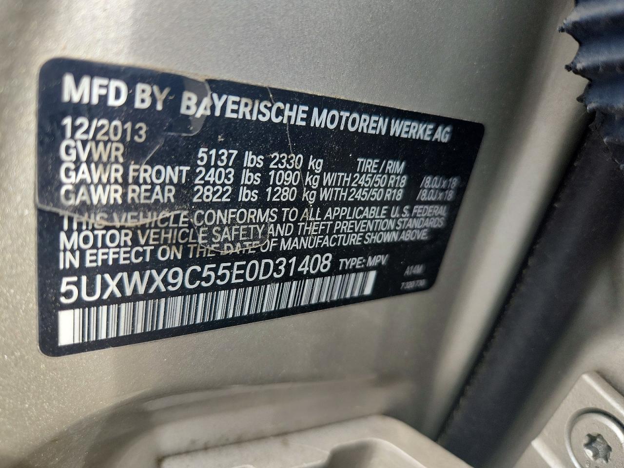 2014 Bmw X3 Xdrive28i Silver vin: 5UXWX9C55E0D31408