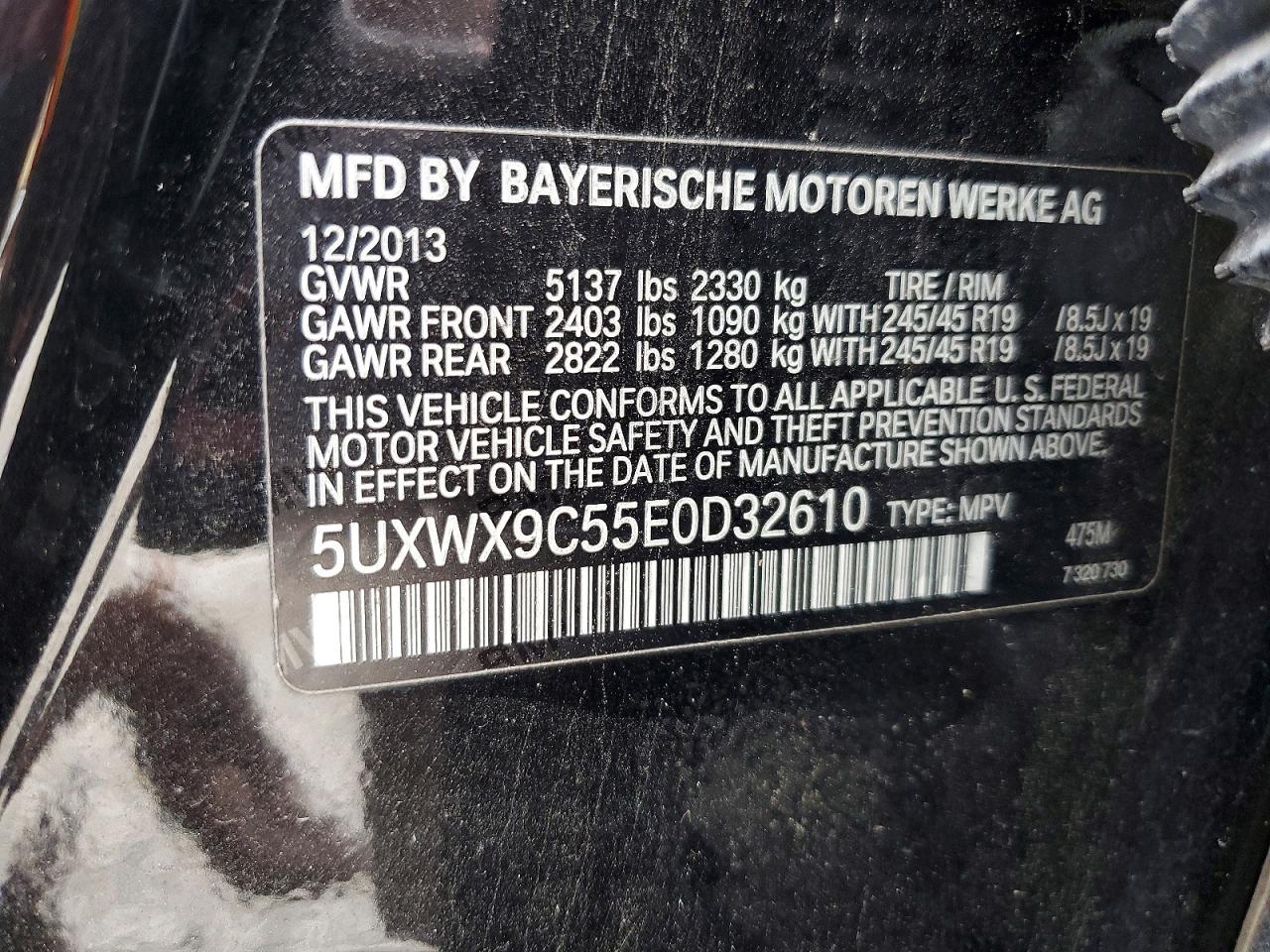 2014 Bmw X3 Xdrive28i Black vin: 5UXWX9C55E0D32610