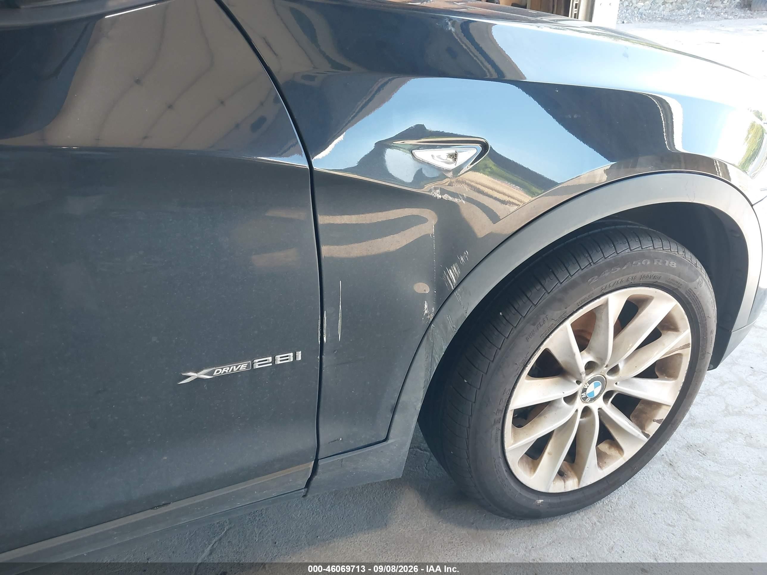 2014 Bmw X3 Xdrive28i Black vin: 5UXWX9C55E0D42862