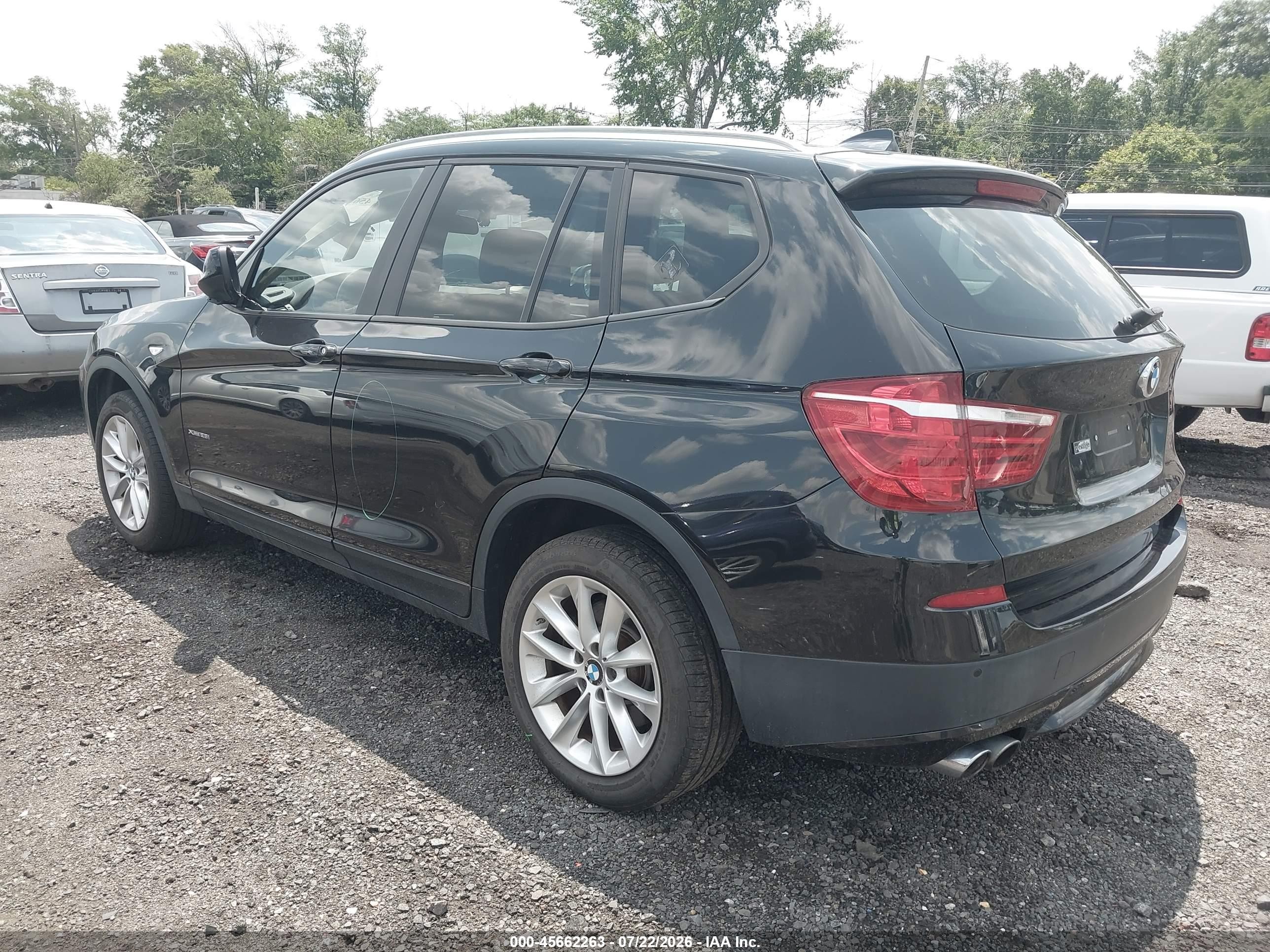 2014 Bmw X3 Xdrive28i Black vin: 5UXWX9C55E0D43087
