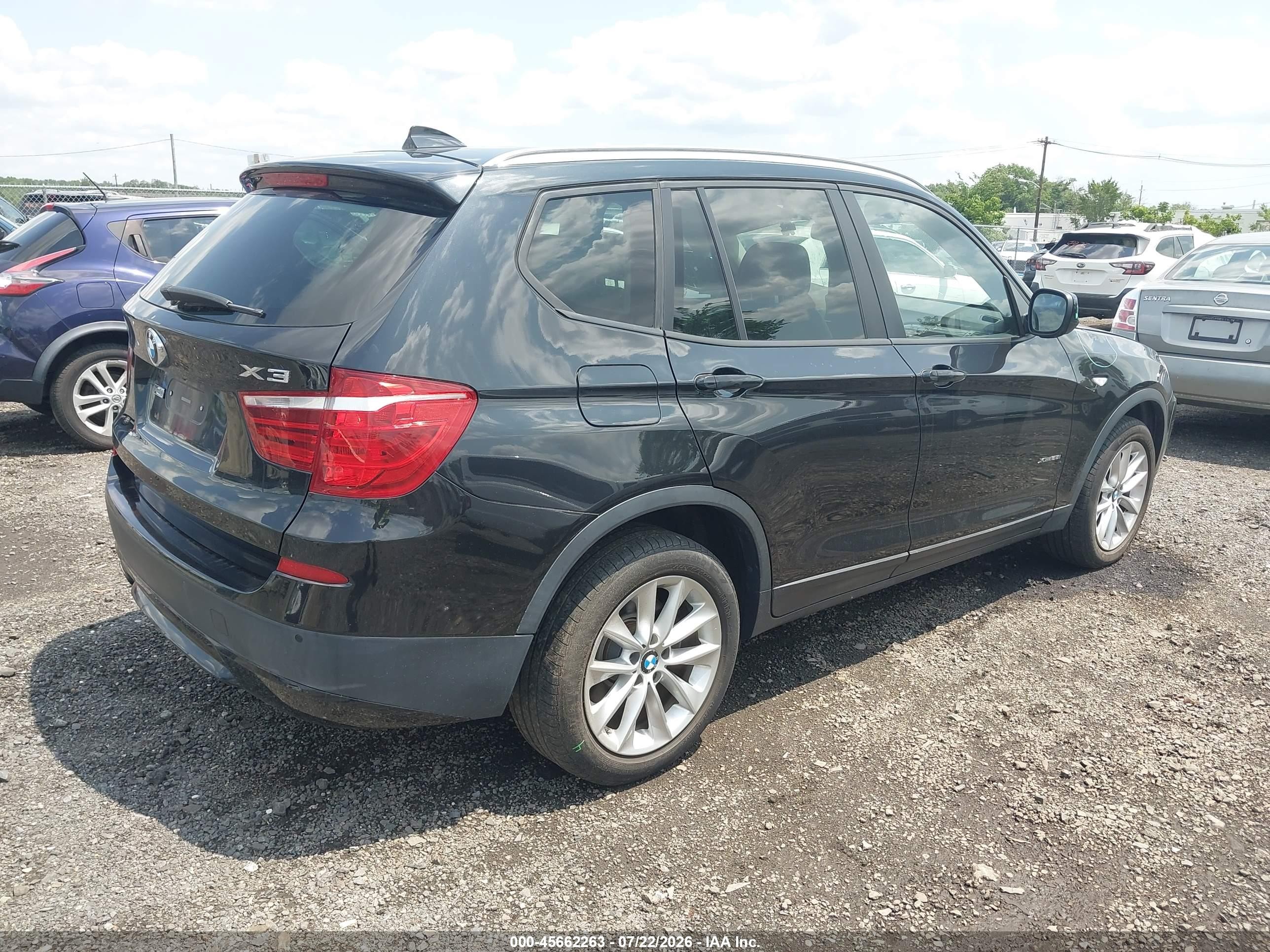 2014 Bmw X3 Xdrive28i Black vin: 5UXWX9C55E0D43087
