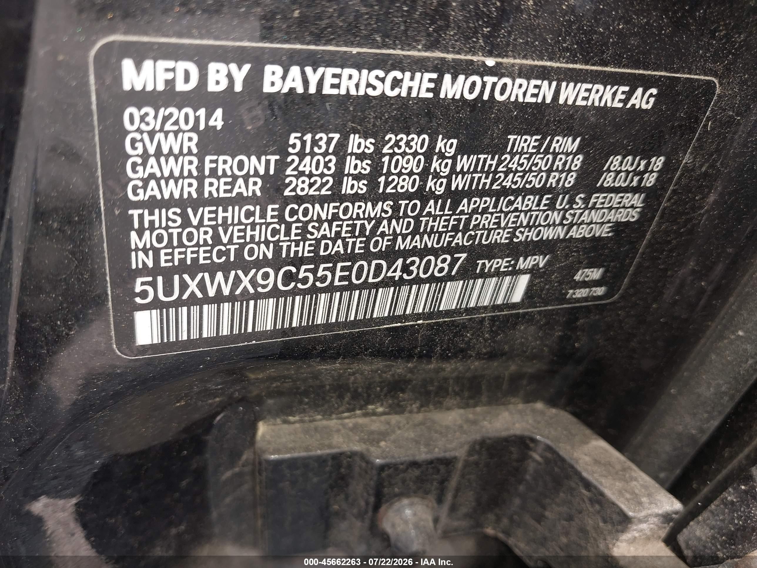 2014 Bmw X3 Xdrive28i Black vin: 5UXWX9C55E0D43087