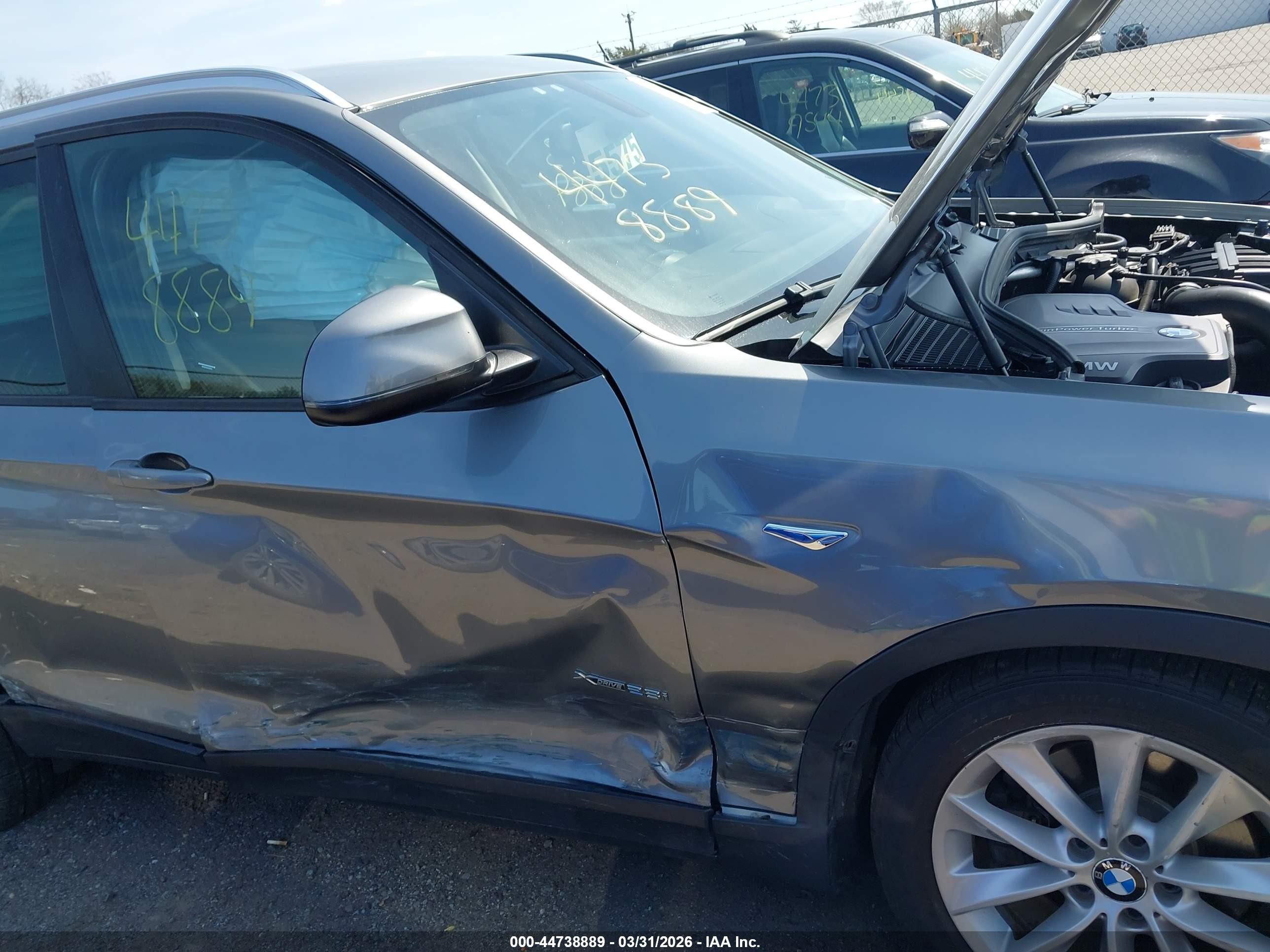 2015 Bmw X3 Xdrive28i Gray vin: 5UXWX9C55F0D49862