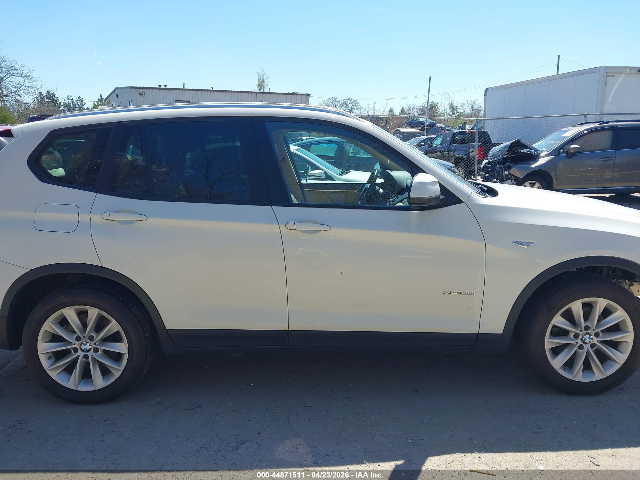 2015 Bmw X3 Xdrive28i White vin: 5UXWX9C55F0D61025