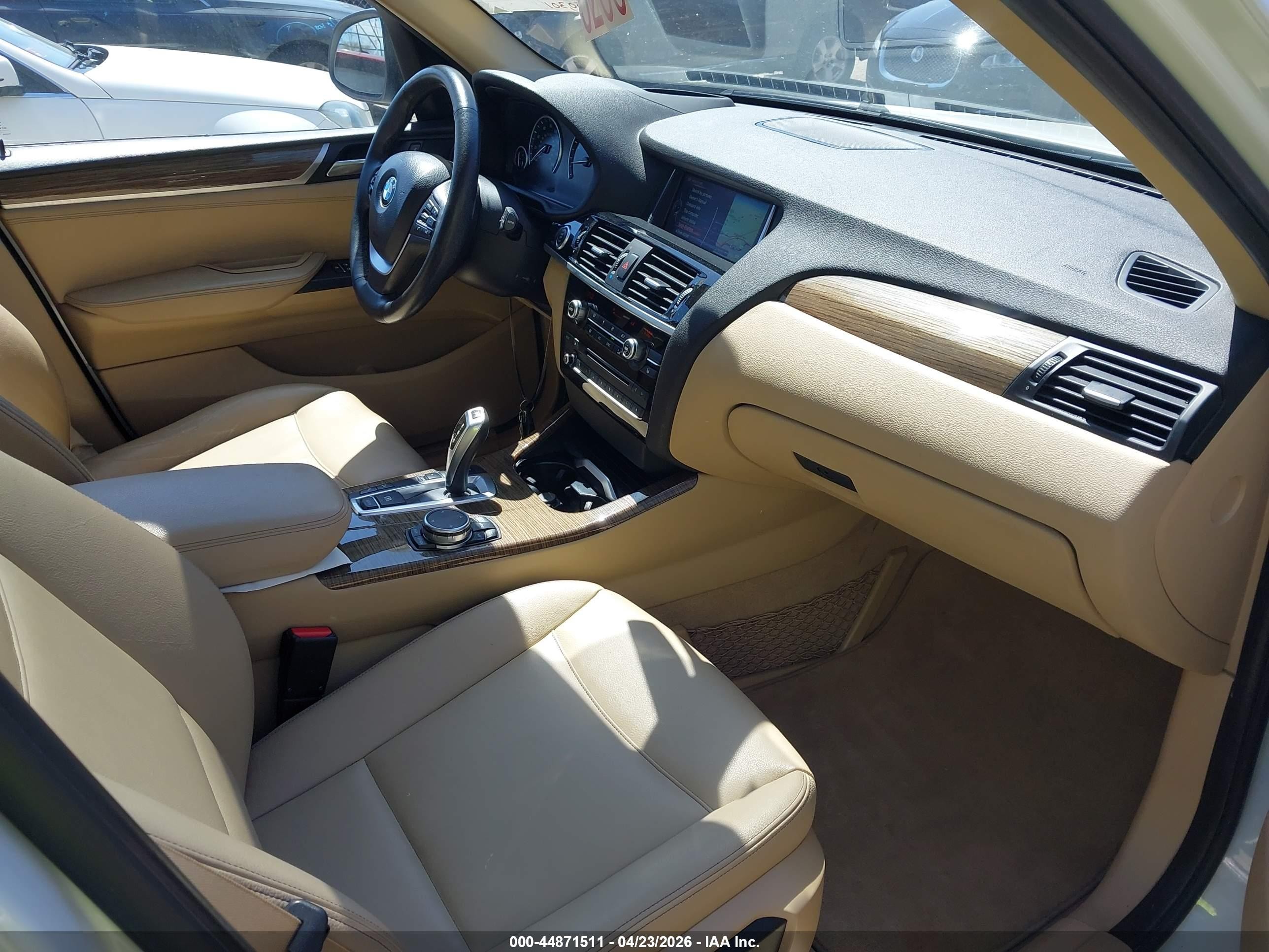 2015 Bmw X3 Xdrive28i White vin: 5UXWX9C55F0D61025