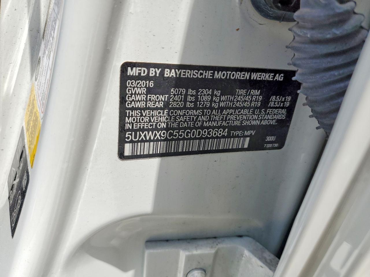 2016 Bmw X3 Xdrive28i White vin: 5UXWX9C55G0D93684