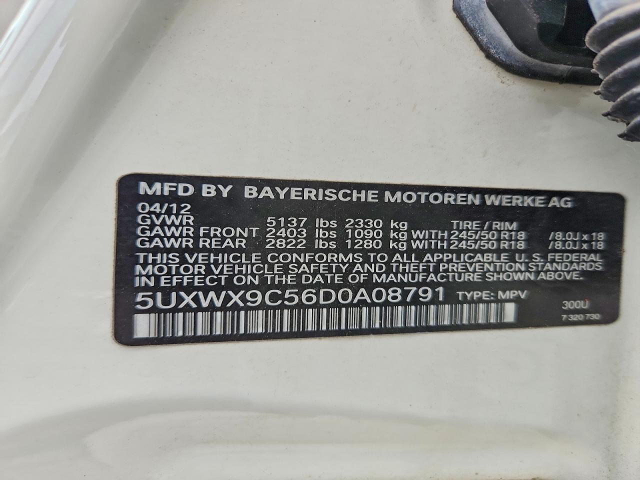 2013 Bmw X3 Xdrive28i White vin: 5UXWX9C56D0A08791