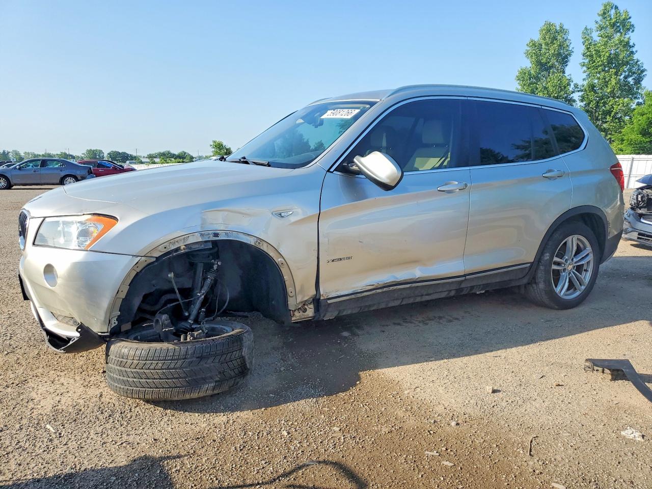 2013 Bmw X3 Xdrive28i Silver vin: 5UXWX9C56D0A09486