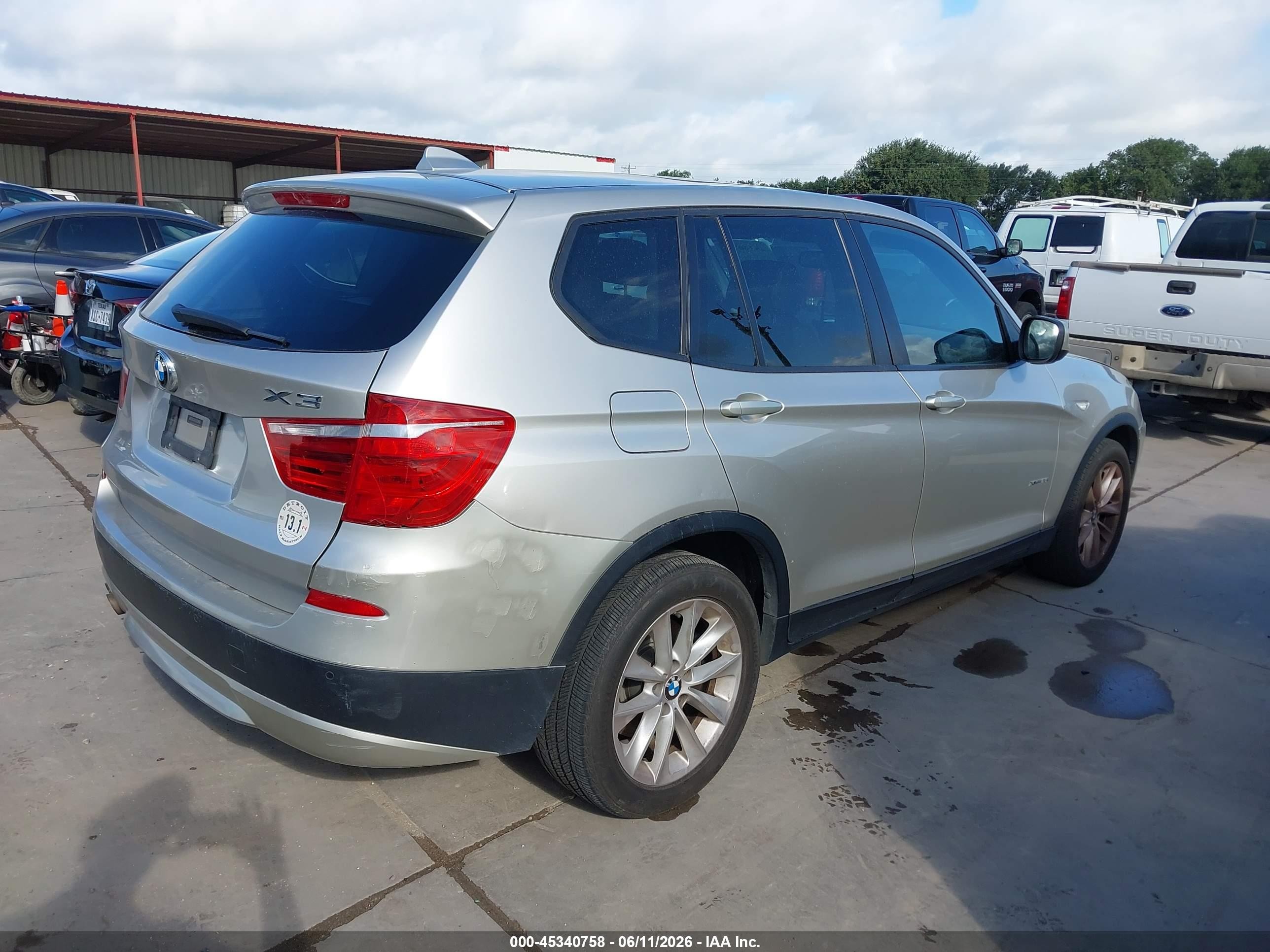 2013 Bmw X3 Xdrive28i Серый vin: 5UXWX9C56D0A14378