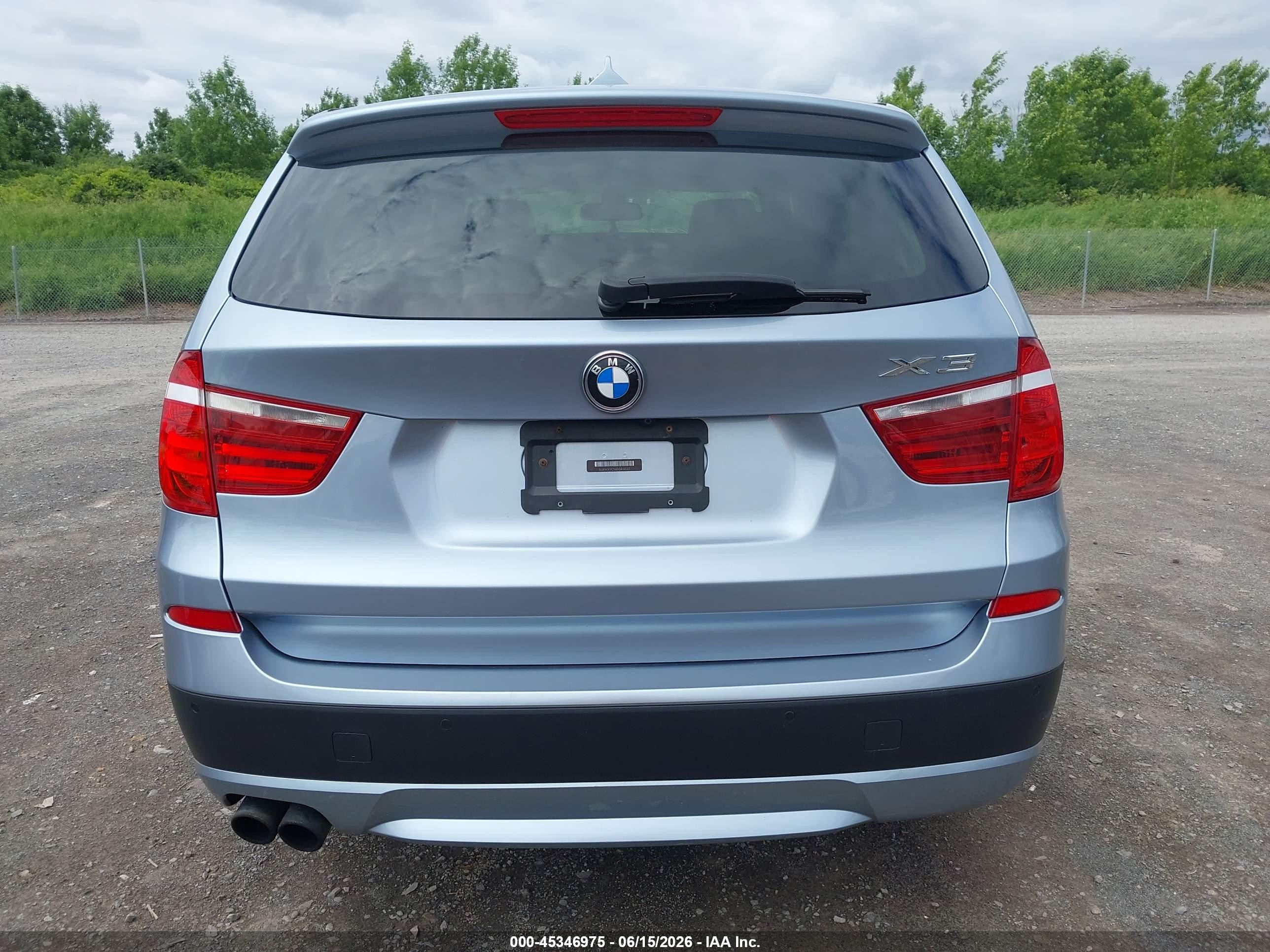 2013 Bmw X3 Xdrive28i Blue vin: 5UXWX9C56D0A14543