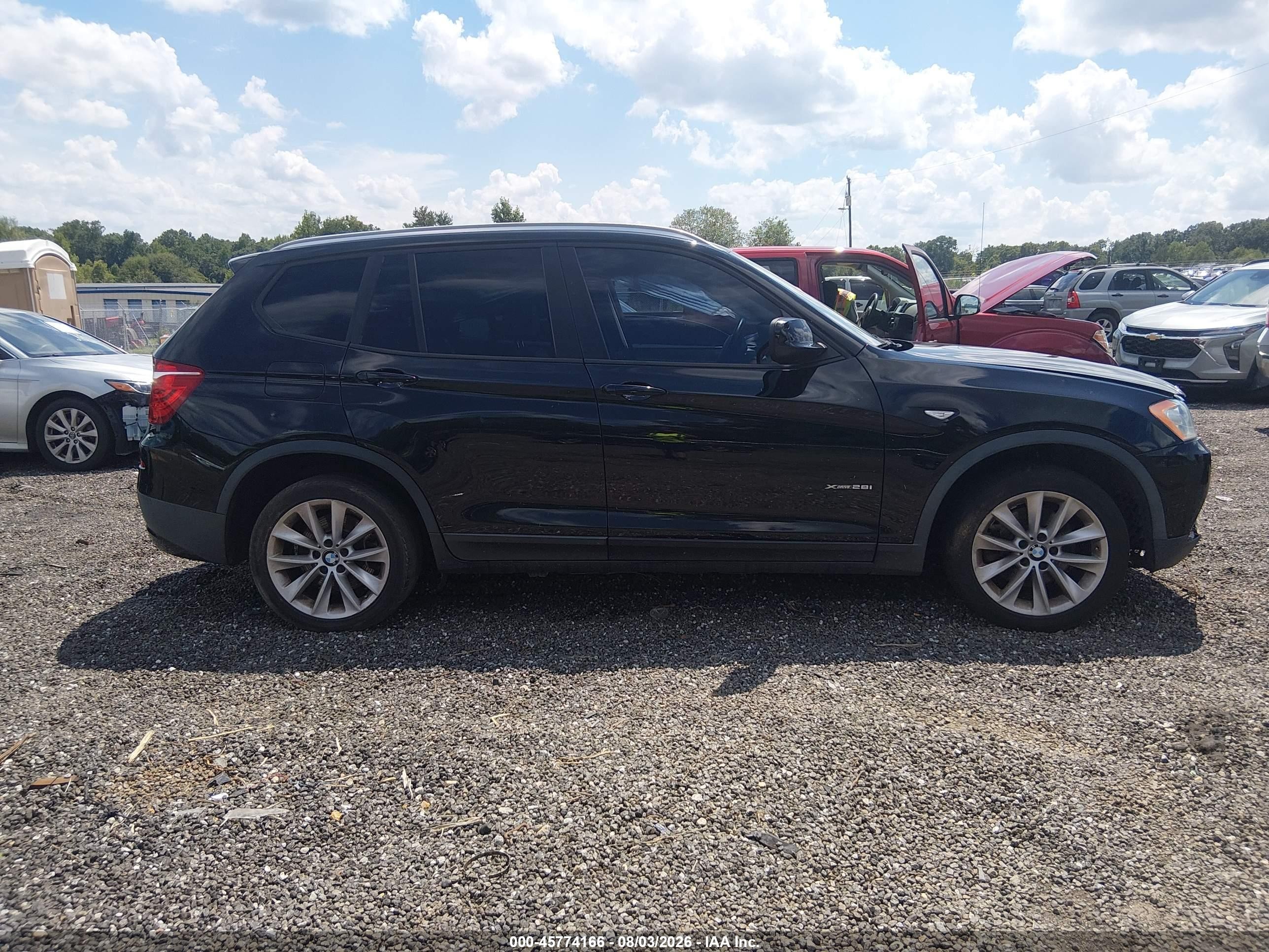 2013 Bmw X3 Xdrive28i Black vin: 5UXWX9C56D0A29060