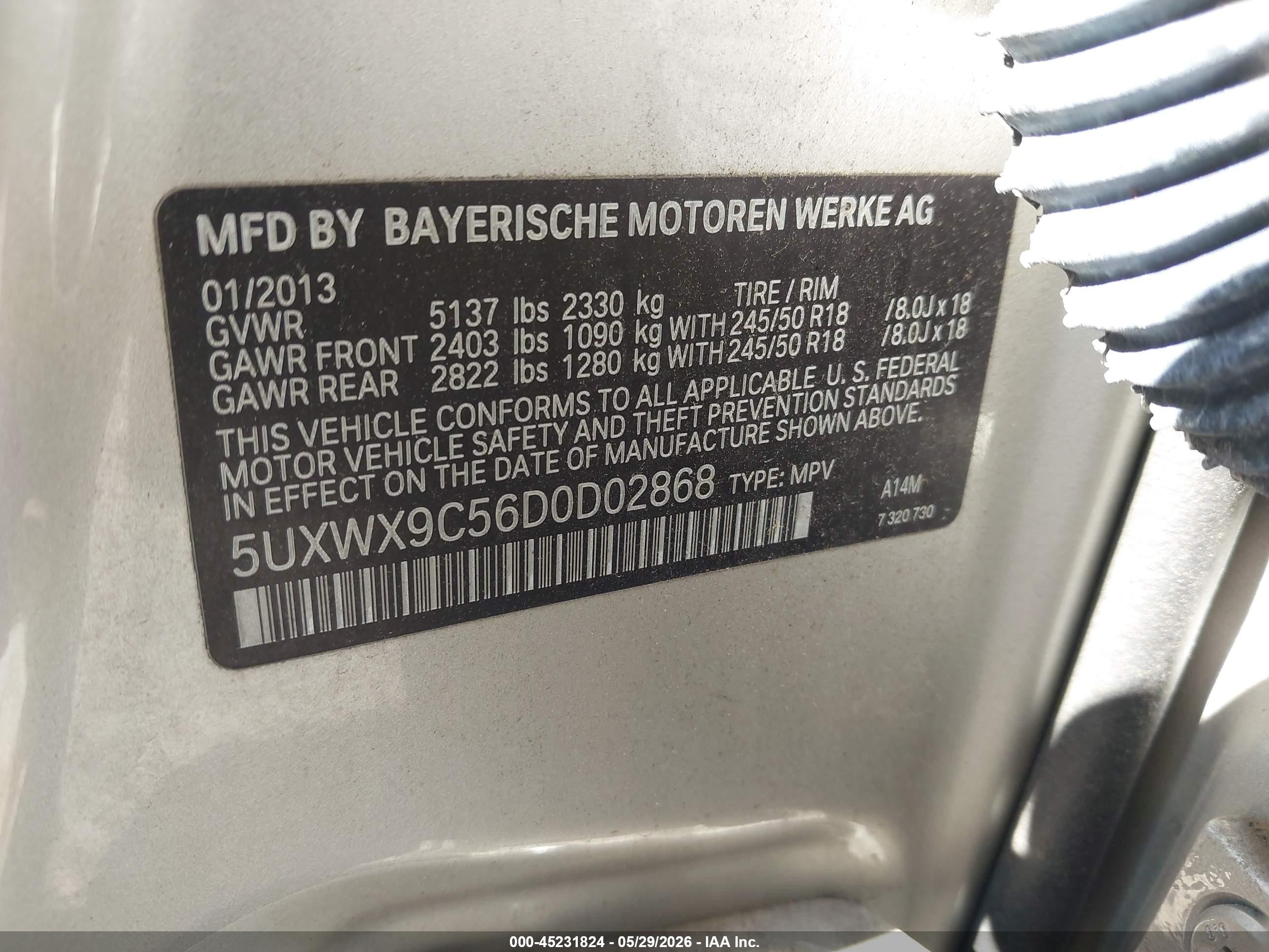 2013 Bmw X3 Xdrive28i Silver vin: 5UXWX9C56D0D02868