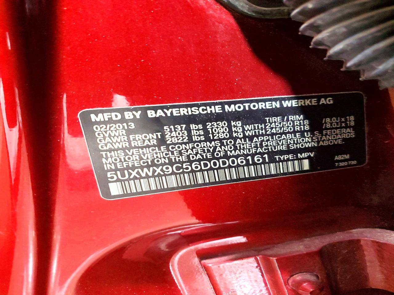 2013 Bmw X3 Xdrive28i Maroon vin: 5UXWX9C56D0D06161