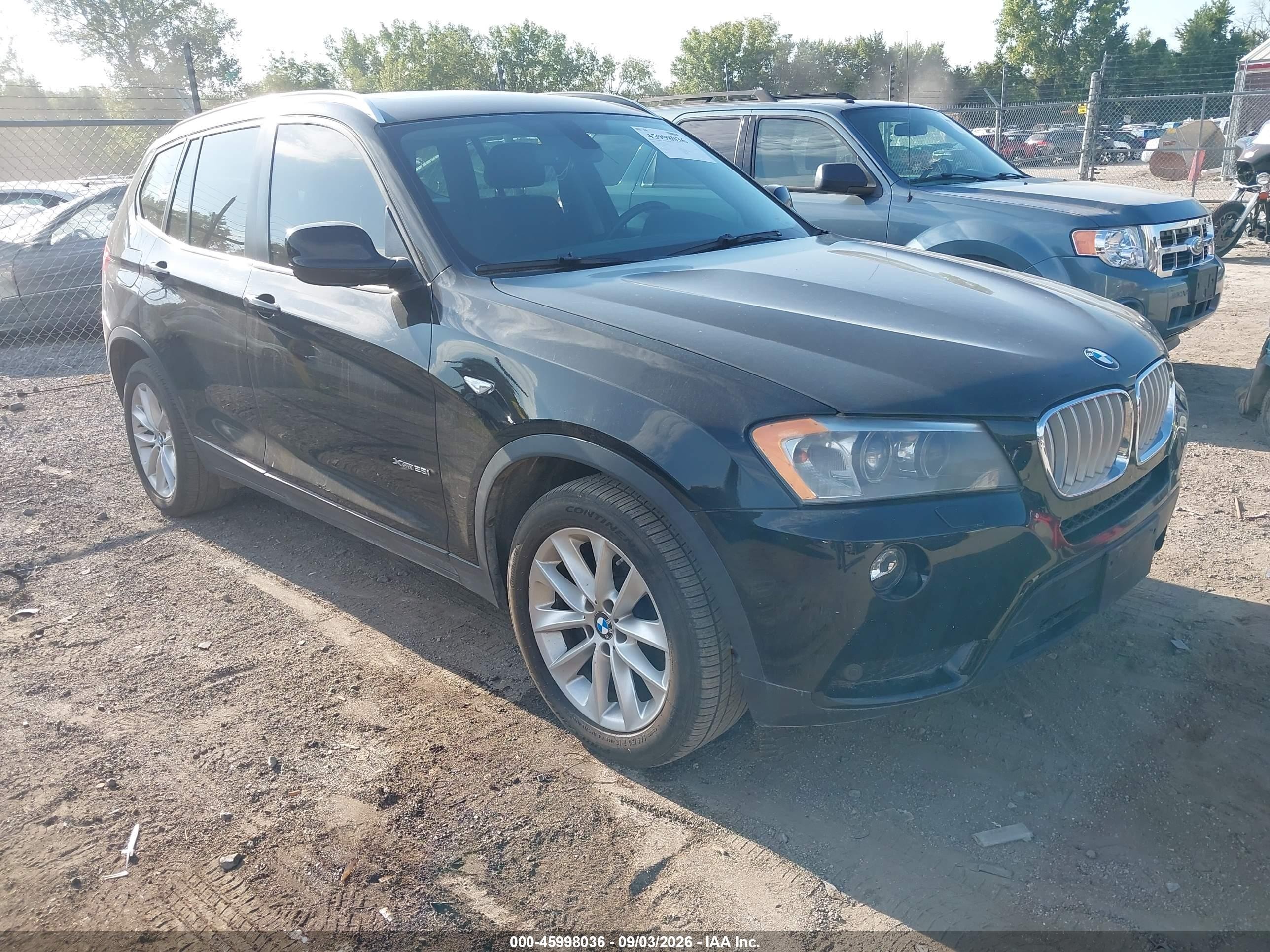 2014 Bmw X3 Xdrive28i Black vin: 5UXWX9C56E0D09286