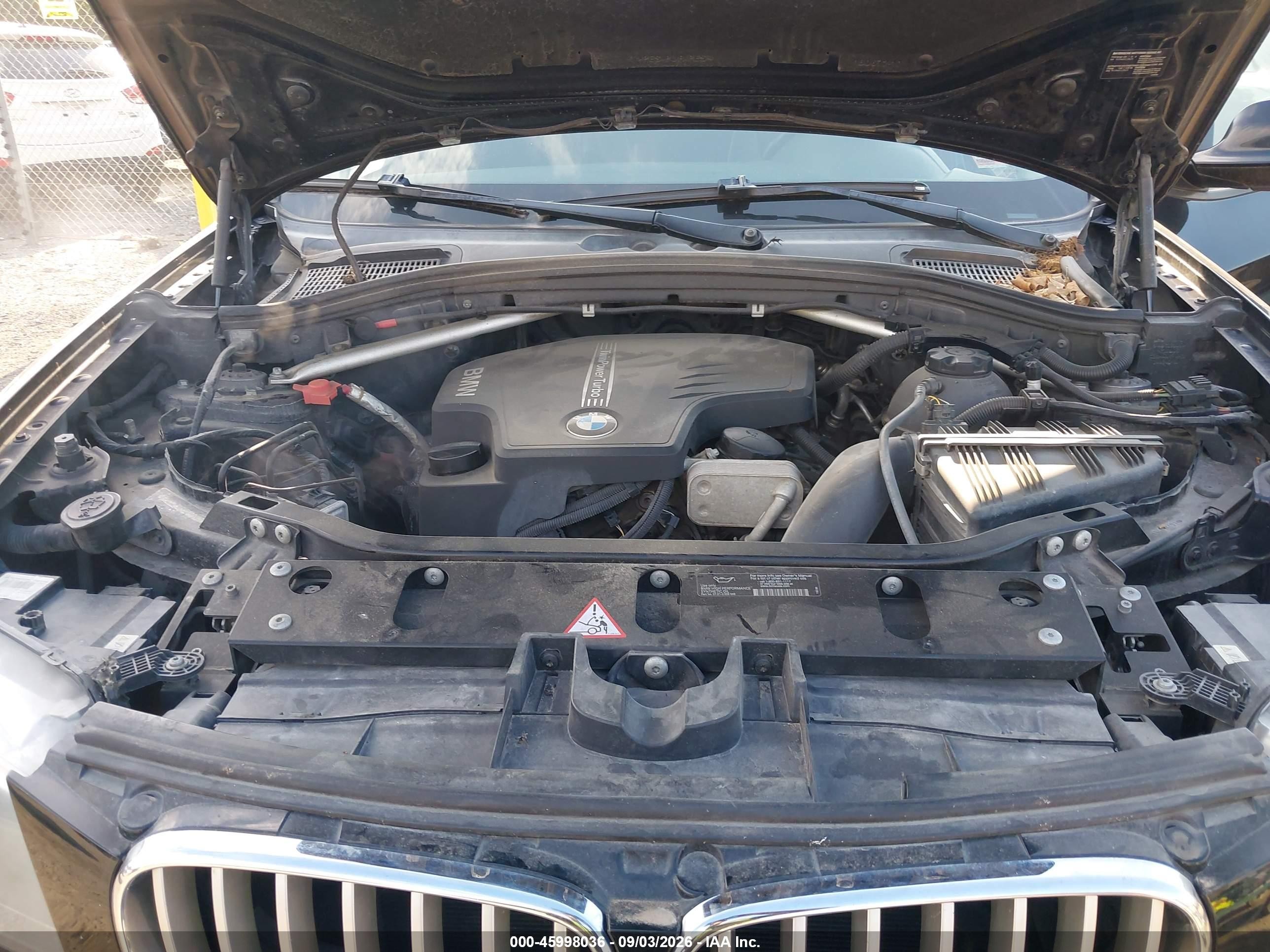 2014 Bmw X3 Xdrive28i Black vin: 5UXWX9C56E0D09286