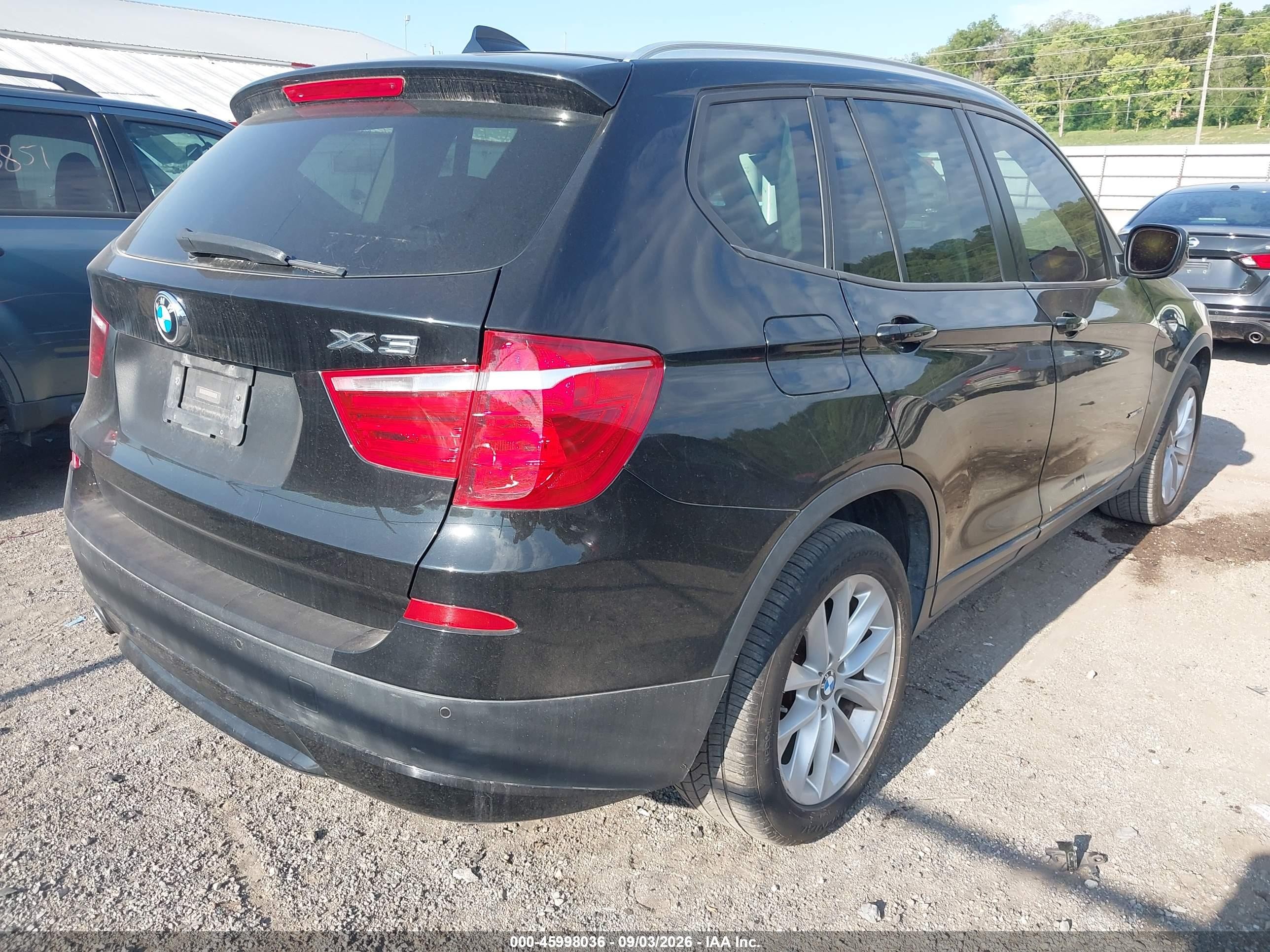 2014 Bmw X3 Xdrive28i Black vin: 5UXWX9C56E0D09286