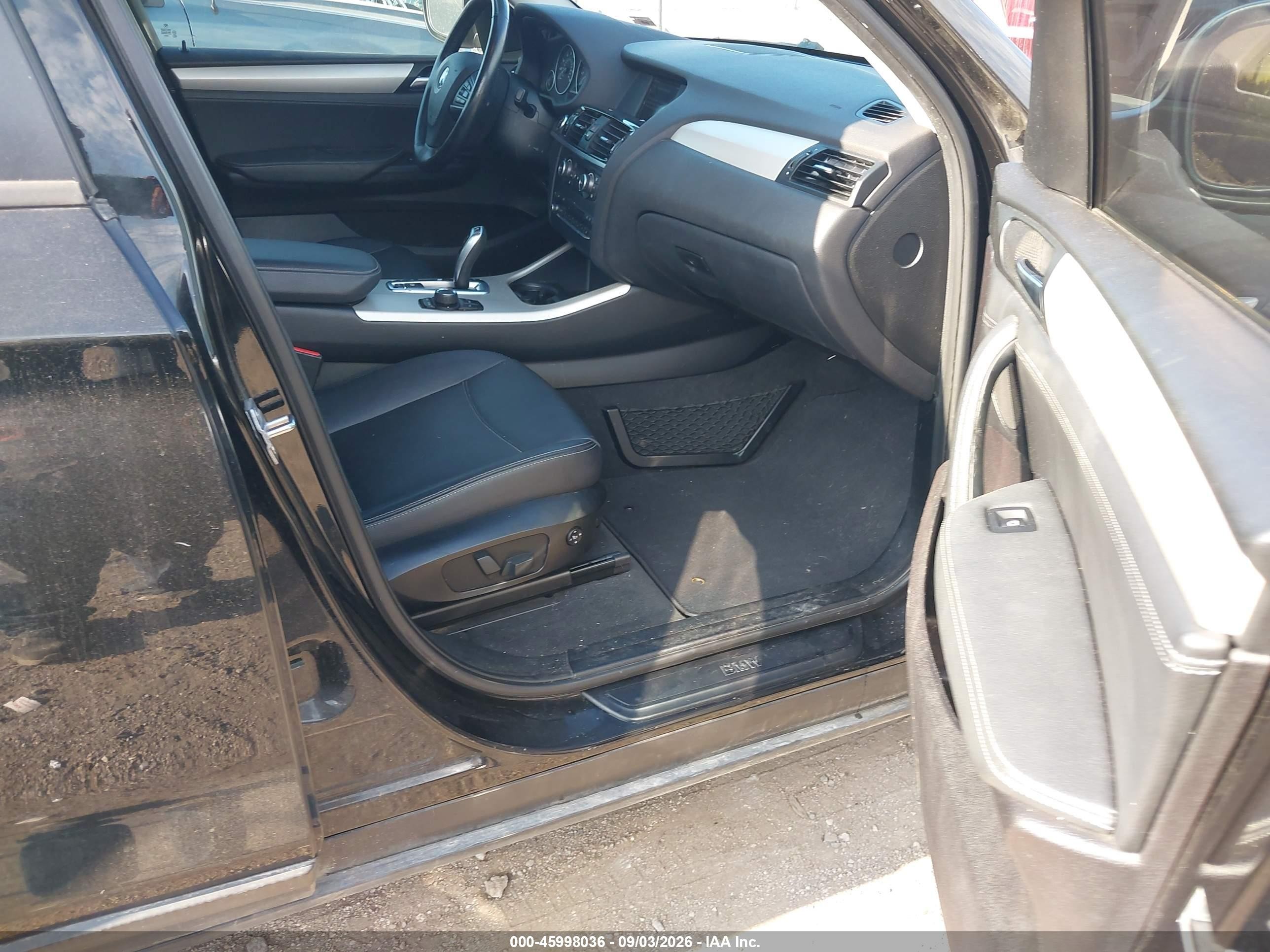 2014 Bmw X3 Xdrive28i Black vin: 5UXWX9C56E0D09286