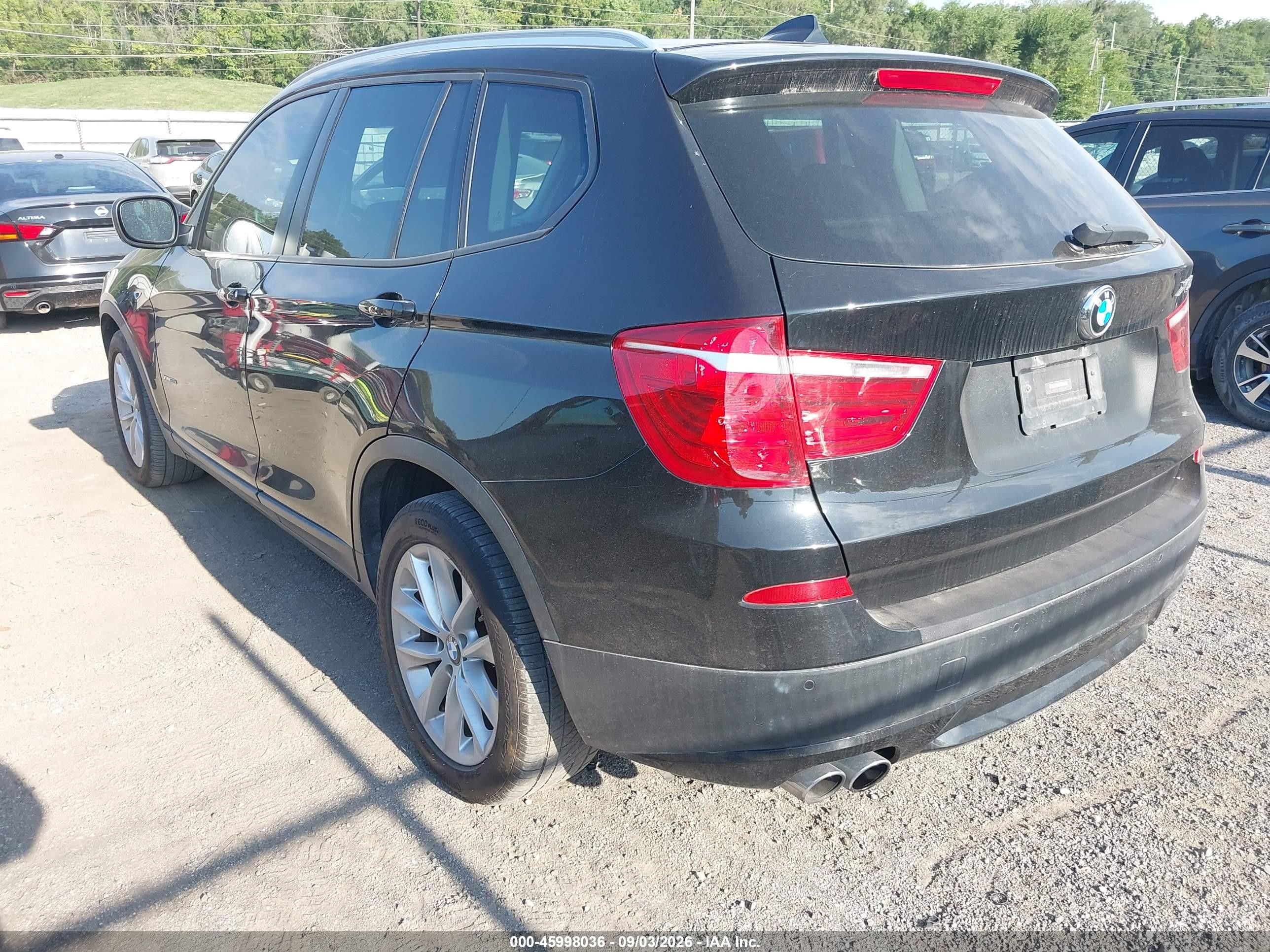 2014 Bmw X3 Xdrive28i Black vin: 5UXWX9C56E0D09286