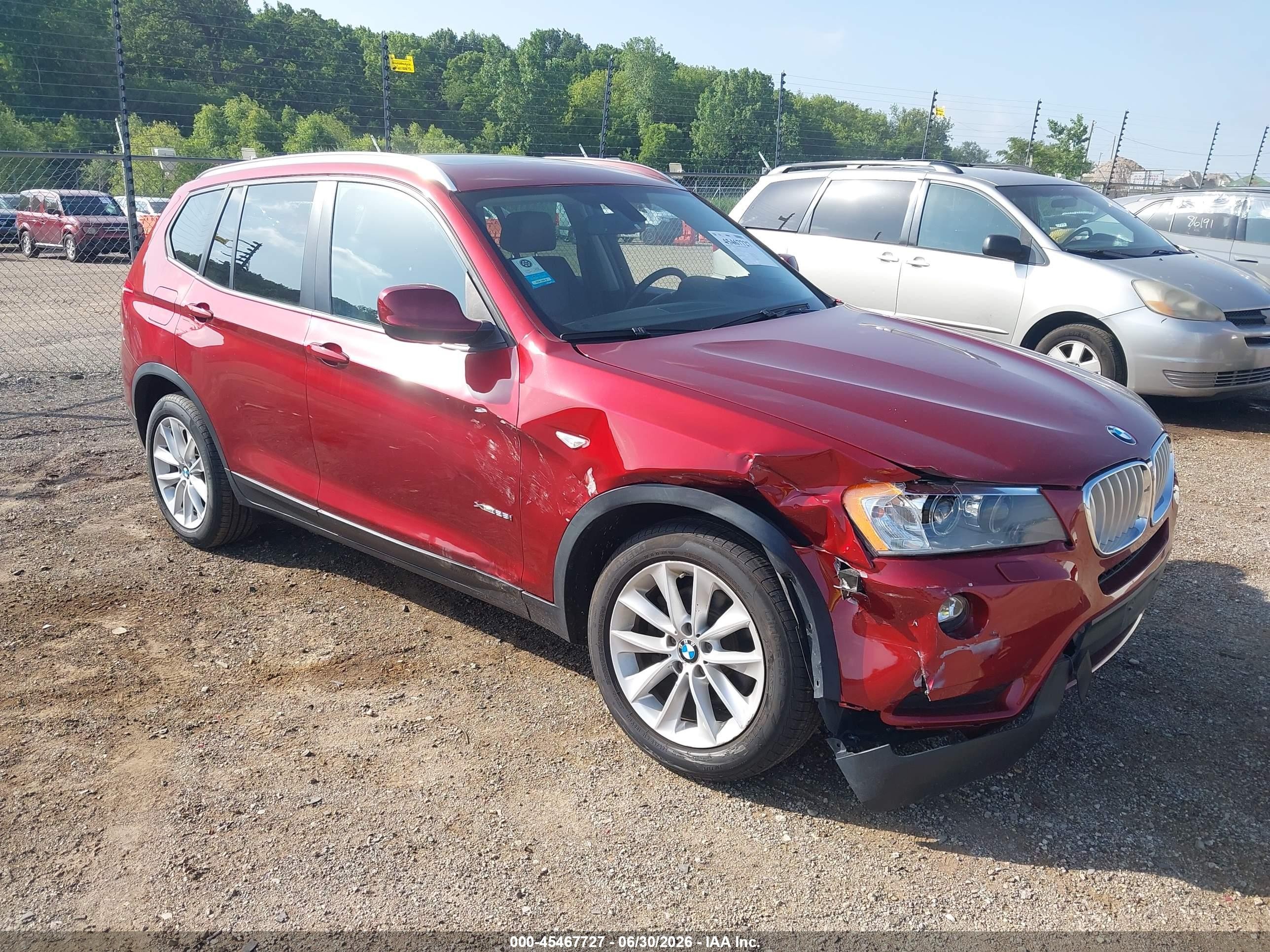 2014 Bmw X3 Xdrive28i Red vin: 5UXWX9C56E0D11412