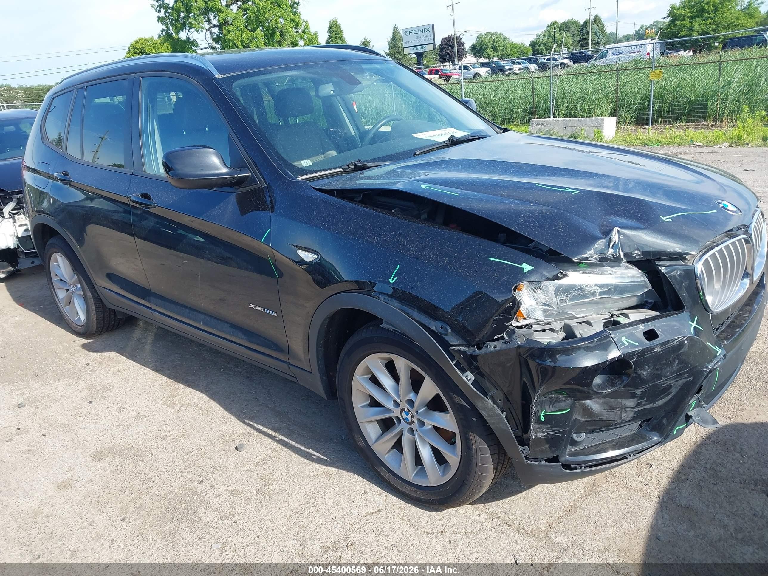2014 Bmw X3 Xdrive28i Black vin: 5UXWX9C56E0D19736