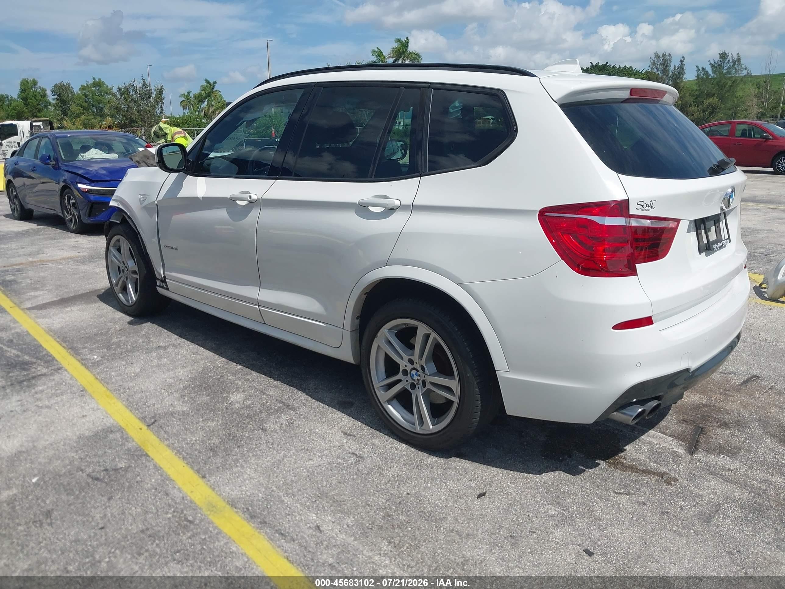 2014 Bmw X3 Xdrive28i White vin: 5UXWX9C56E0D28520