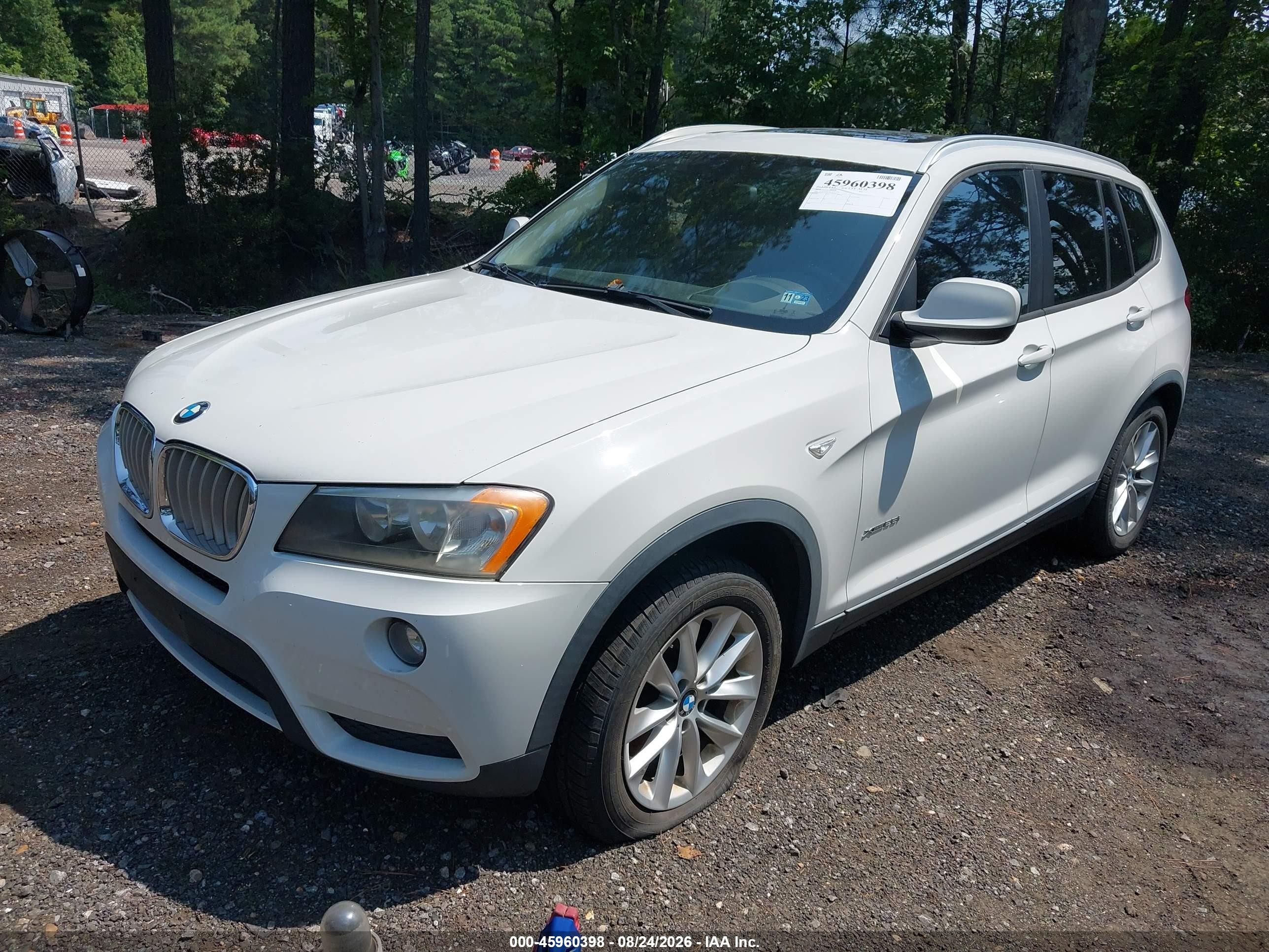 2014 Bmw X3 Xdrive28i White vin: 5UXWX9C56E0D33216
