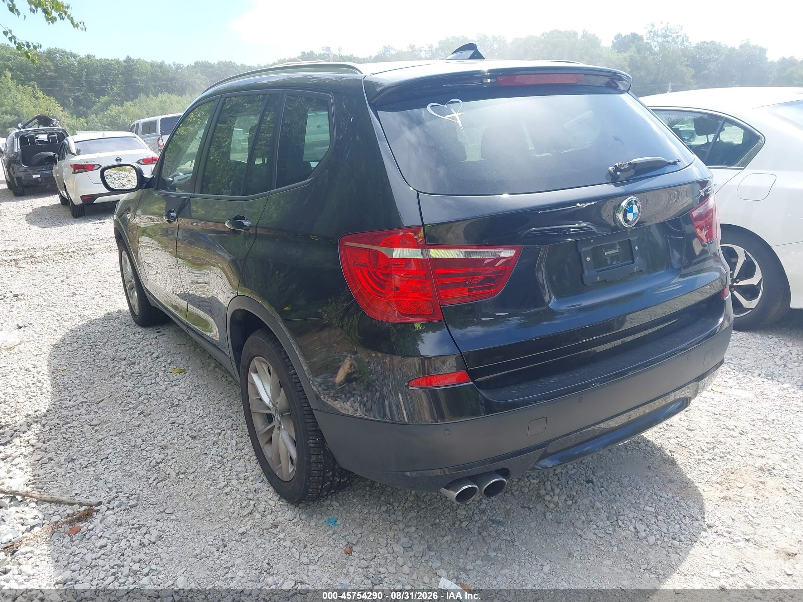 2014 Bmw X3 Xdrive28i Black vin: 5UXWX9C56E0D43390