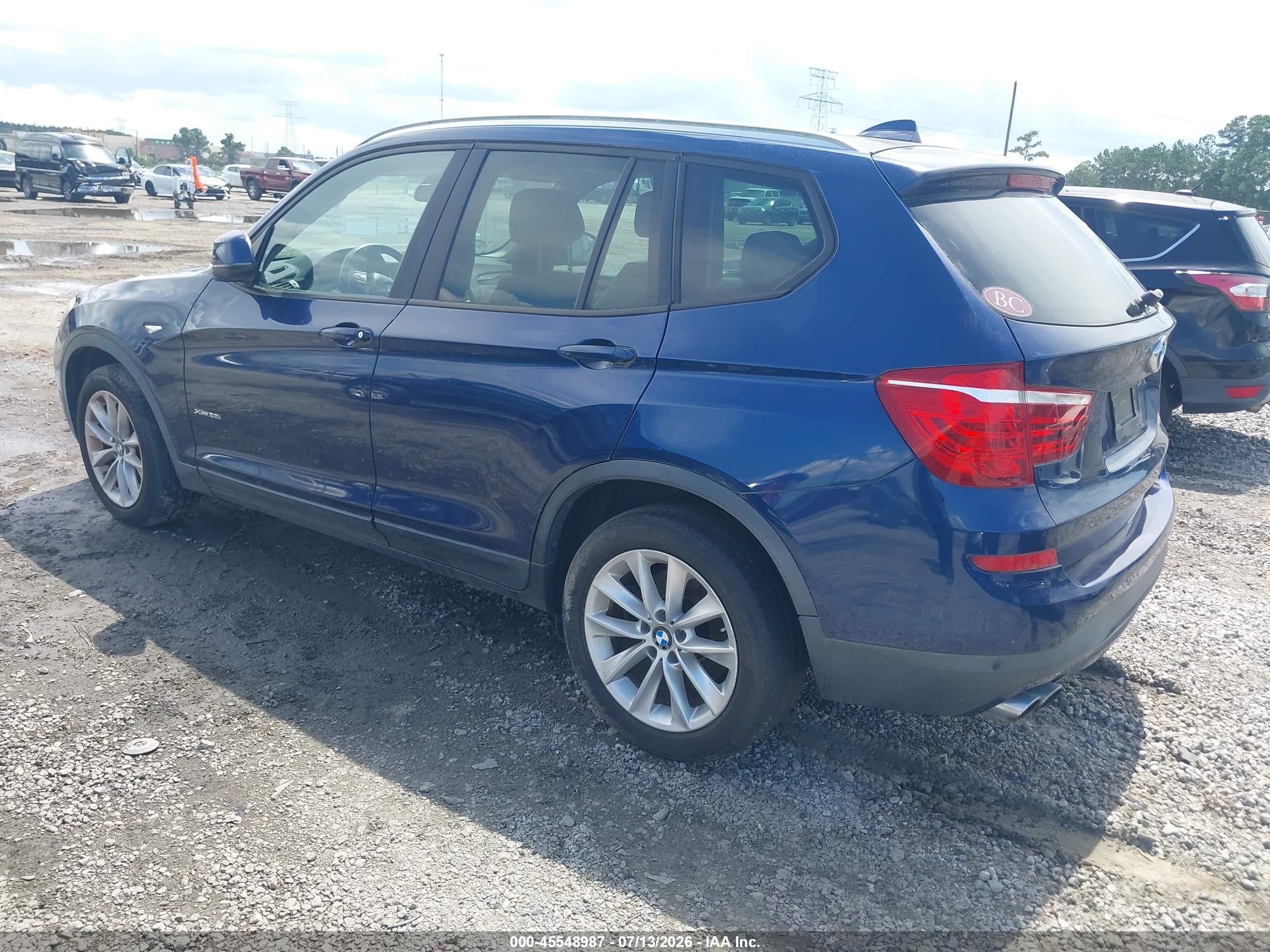 2015 Bmw X3 Xdrive28i Blue vin: 5UXWX9C56F0D46663