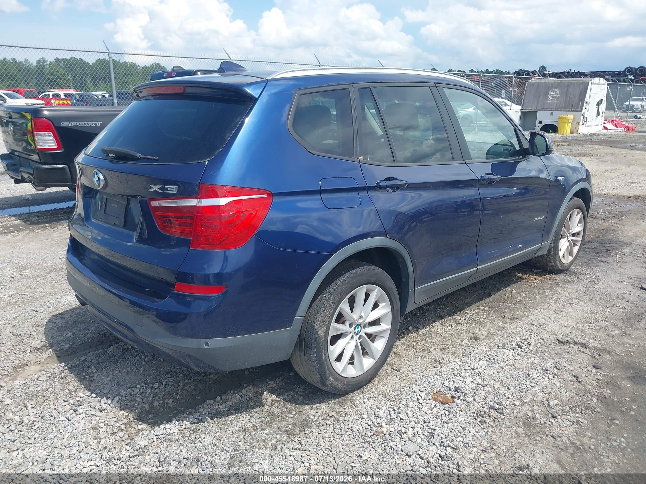2015 Bmw X3 Xdrive28i Blue vin: 5UXWX9C56F0D46663