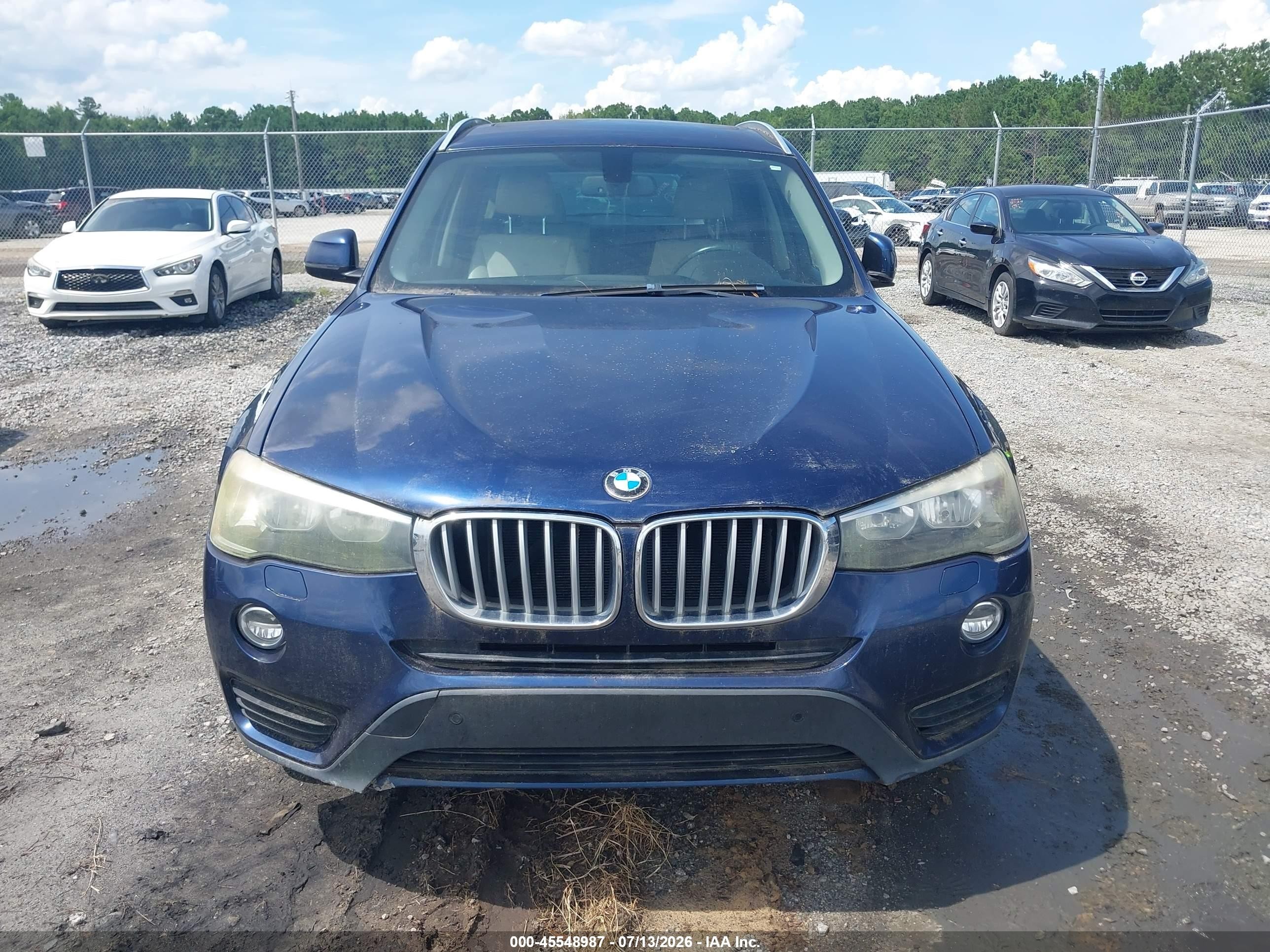 2015 Bmw X3 Xdrive28i Blue vin: 5UXWX9C56F0D46663
