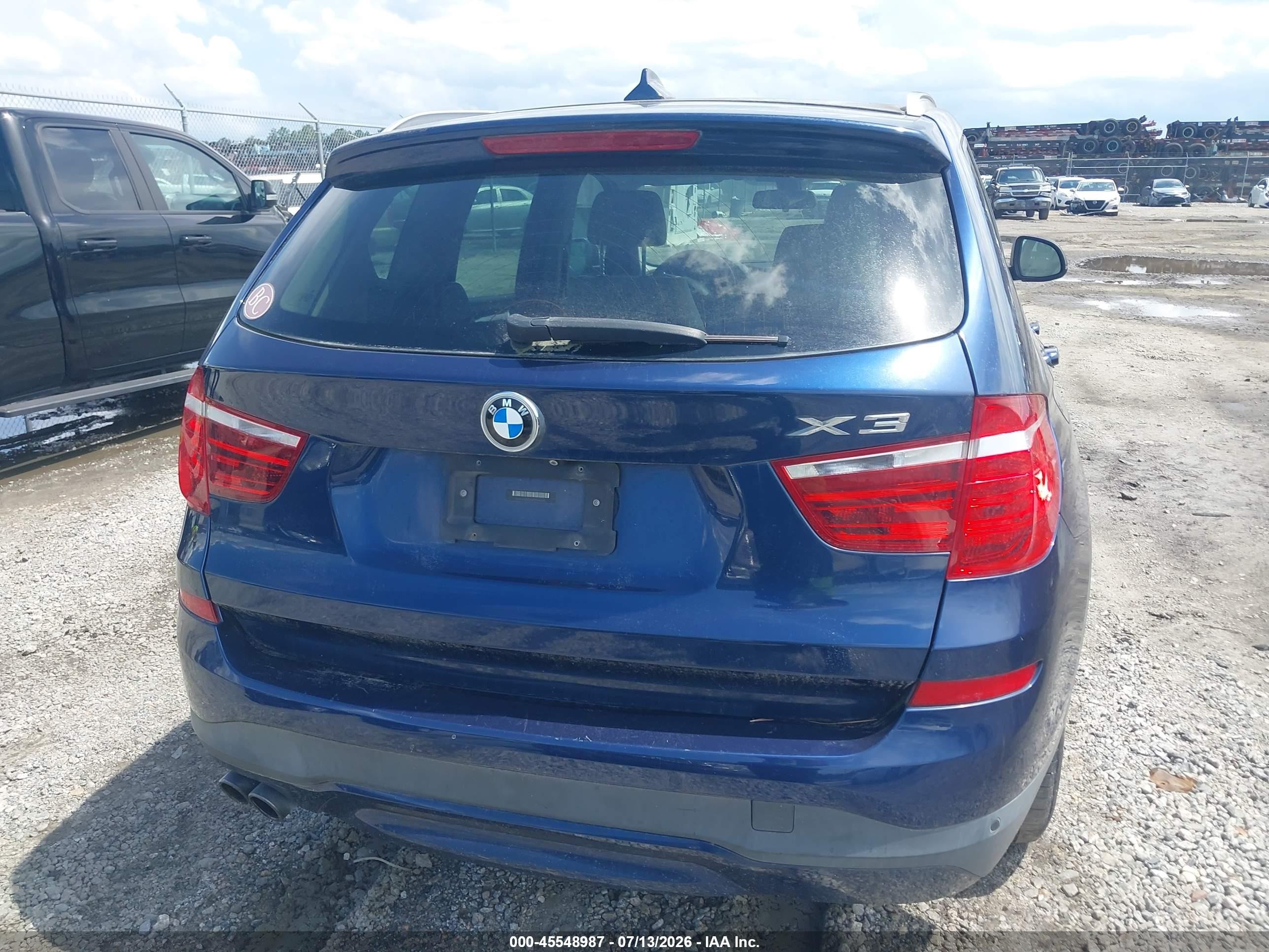 2015 Bmw X3 Xdrive28i Blue vin: 5UXWX9C56F0D46663