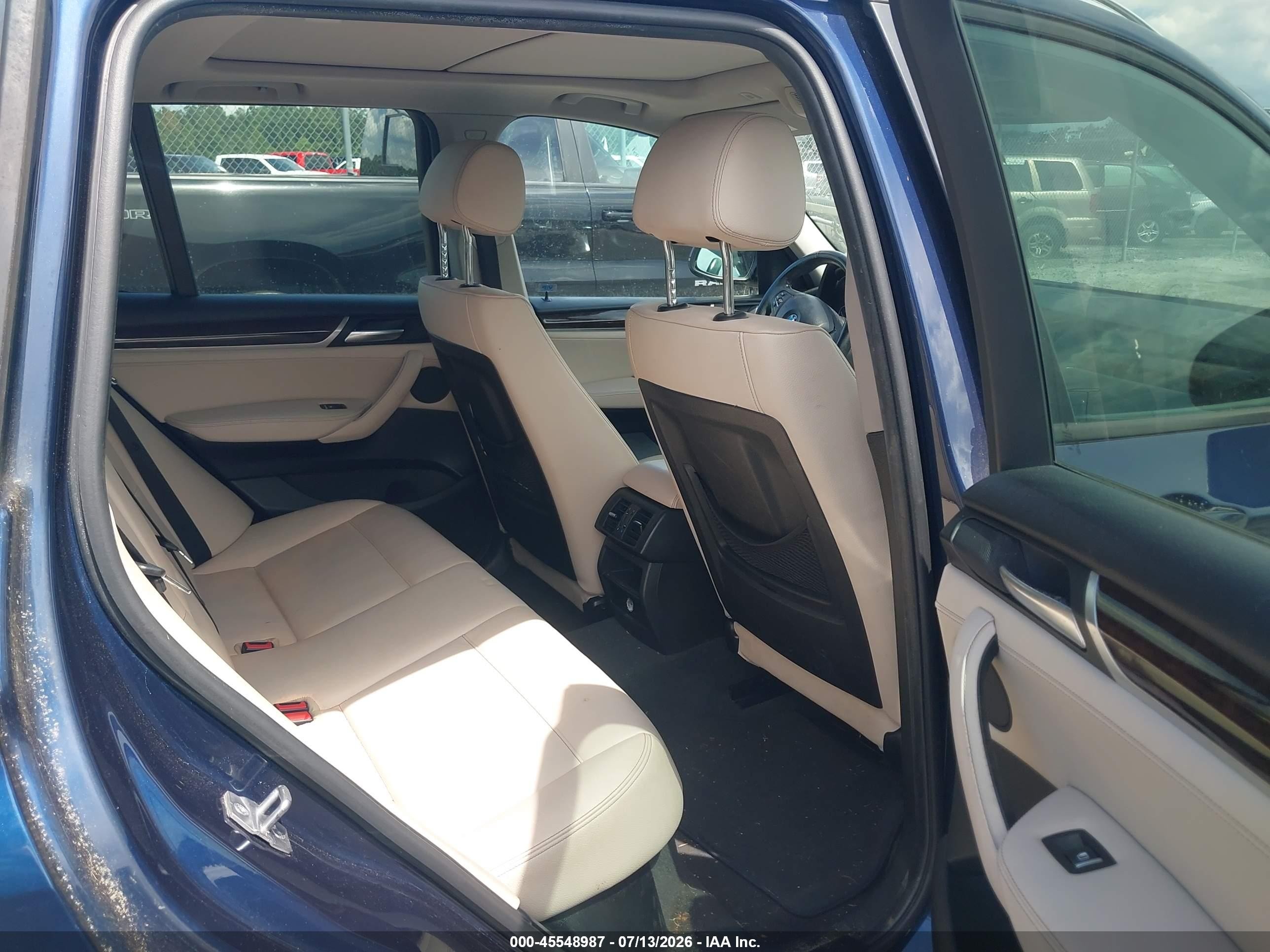 2015 Bmw X3 Xdrive28i Blue vin: 5UXWX9C56F0D46663