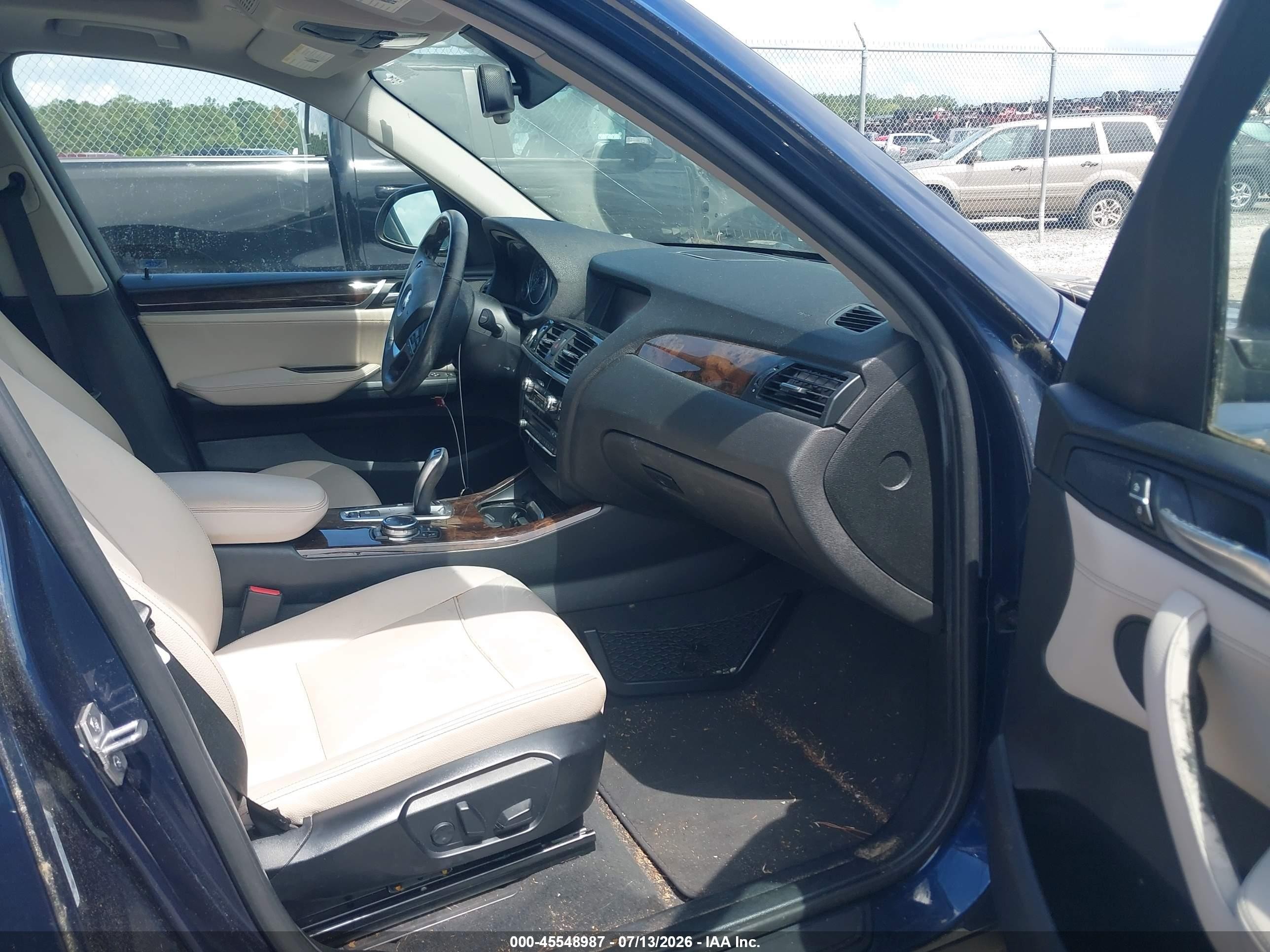 2015 Bmw X3 Xdrive28i Blue vin: 5UXWX9C56F0D46663