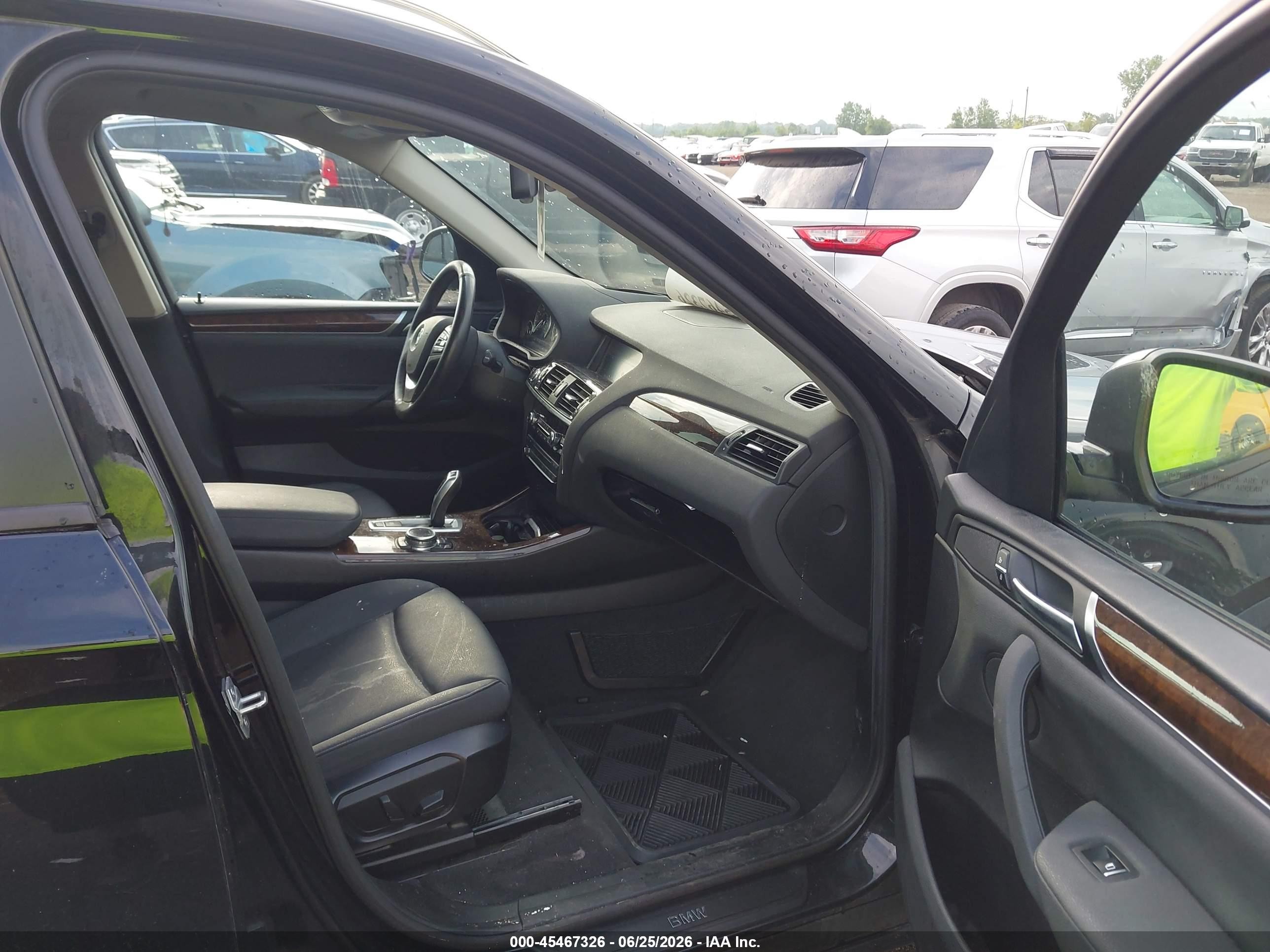 2015 Bmw X3 Xdrive28i Black vin: 5UXWX9C56F0D48283