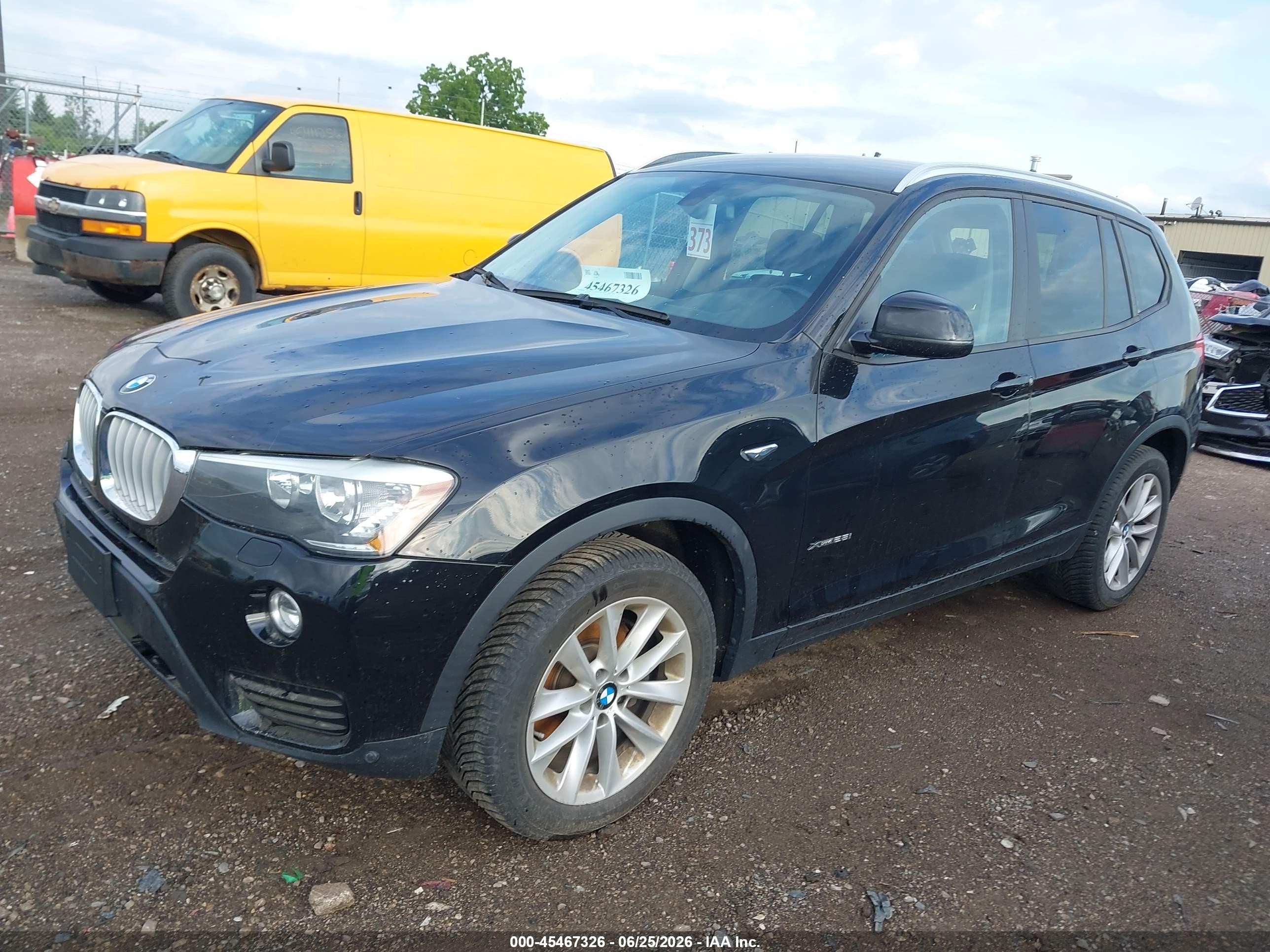 2015 Bmw X3 Xdrive28i Black vin: 5UXWX9C56F0D48283