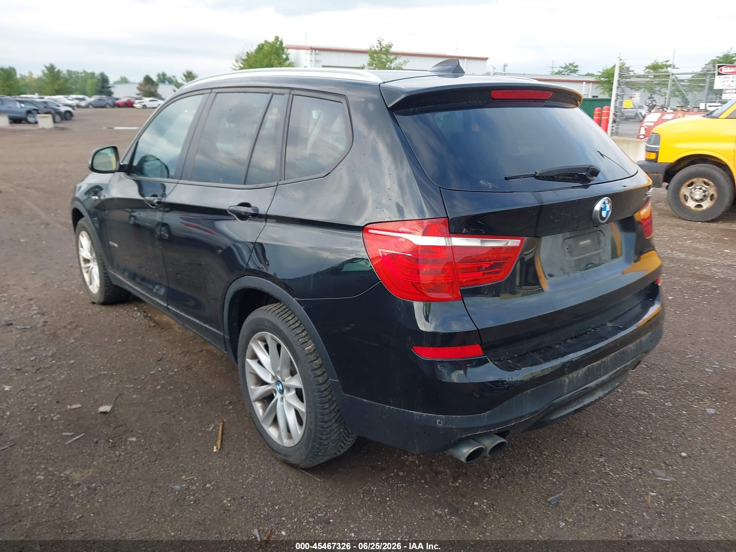 2015 Bmw X3 Xdrive28i Black vin: 5UXWX9C56F0D48283